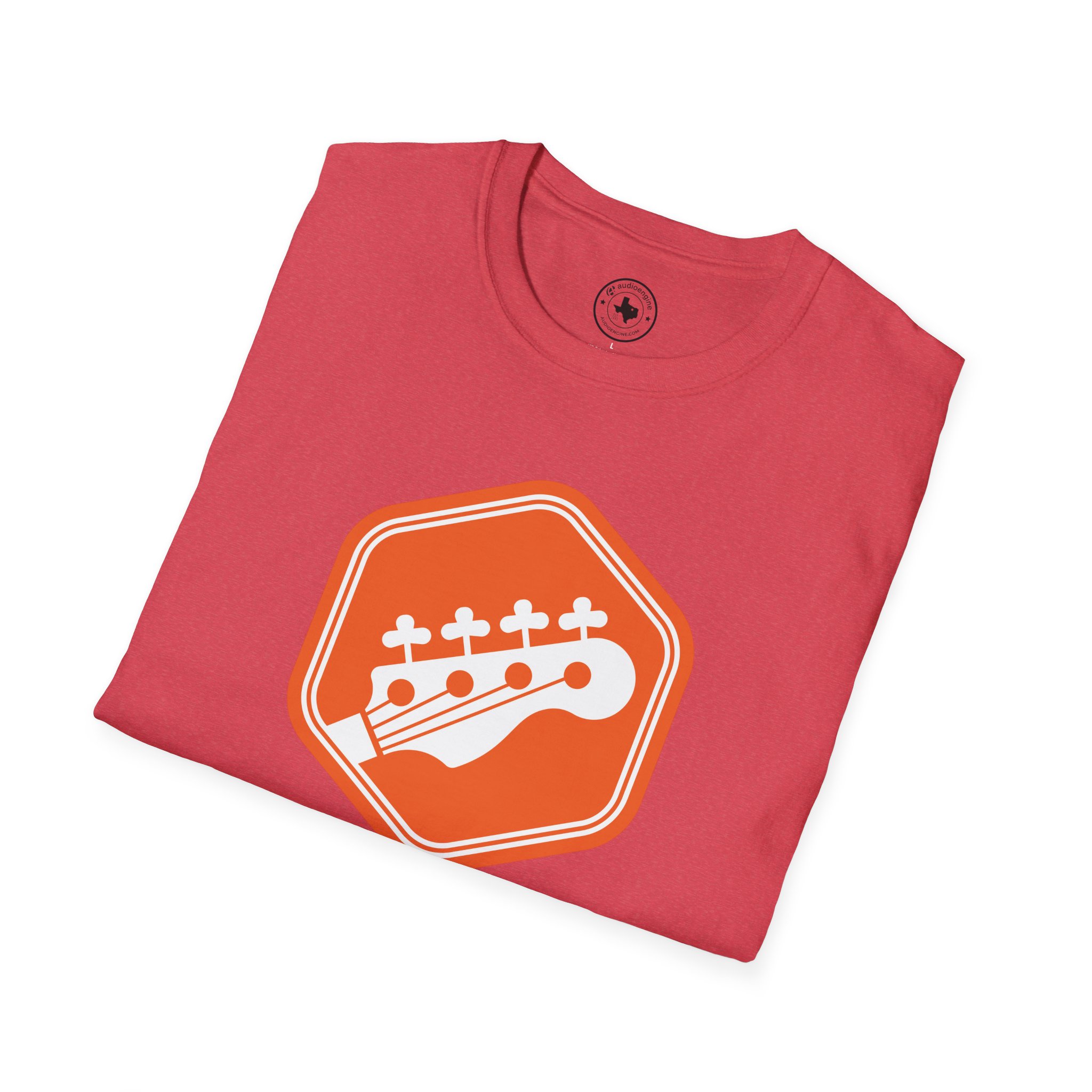 Orange Bass Guitar Badge T-Shirt — Retro Musician Tee for Bass Players - Image 112