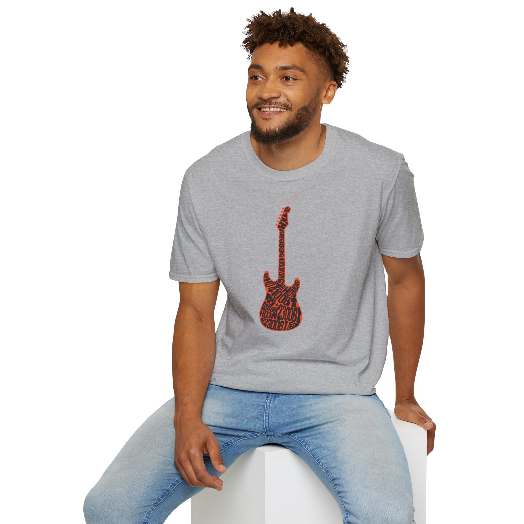 Electric Guitar Graphic T‑Shirt — Red Pattern Rock Music Tee - Image 59