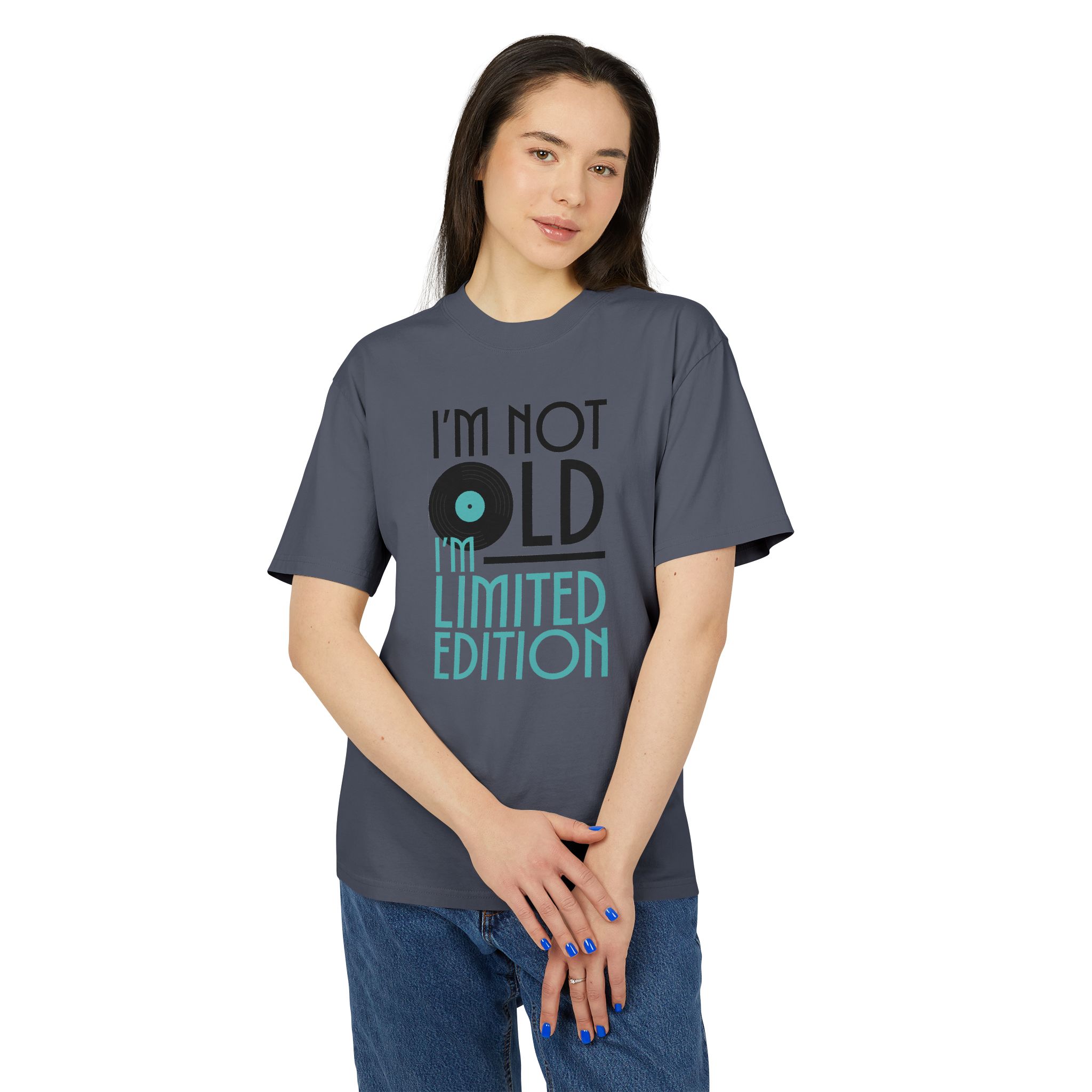 Vintage Vinyl-Inspired Unisex Heavy Faded Tee: 'I'm Not Old, I'm Limited Edition' - Image 3