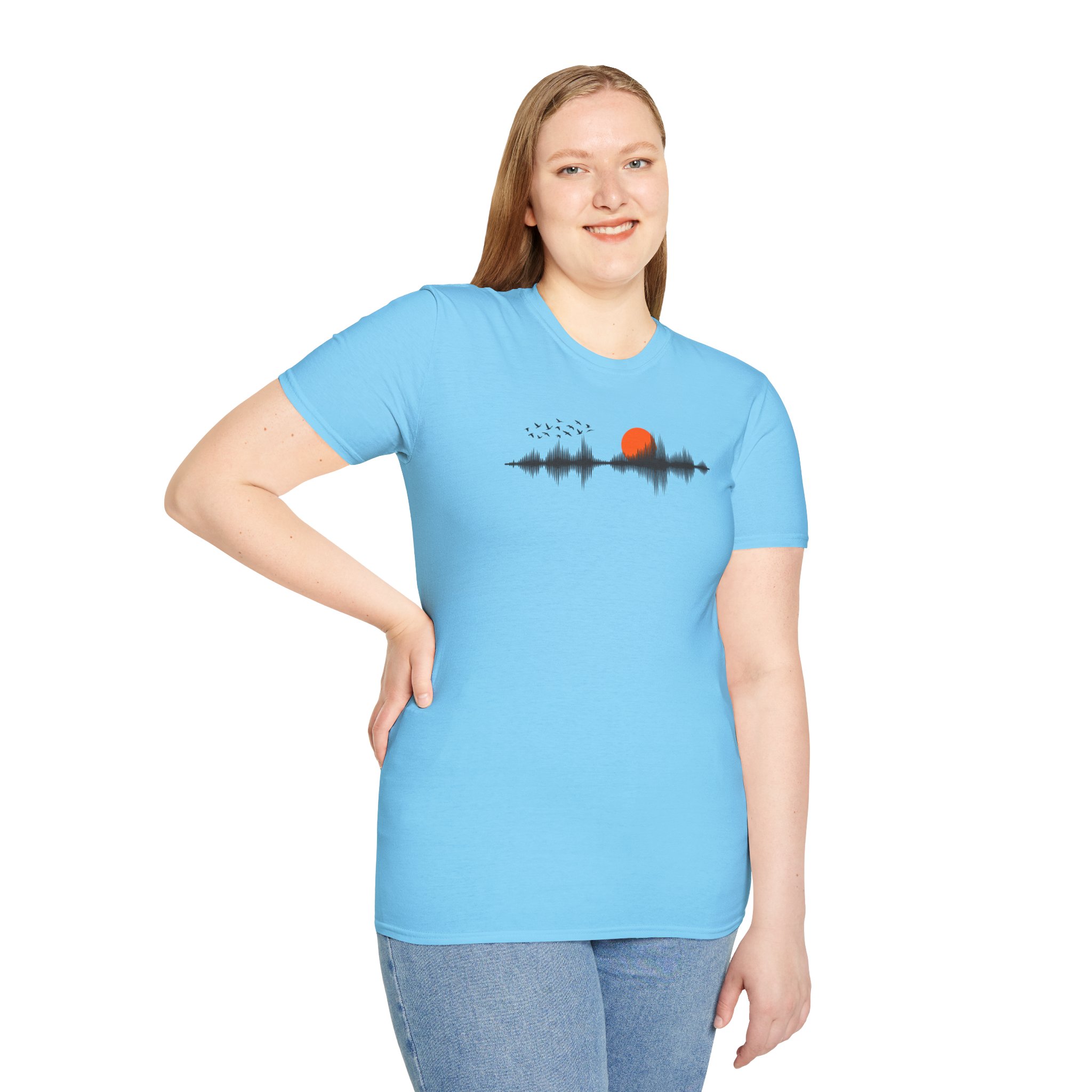 Sunset Soundwave T-Shirt — Minimal Nature Waveform Tee - Image 102