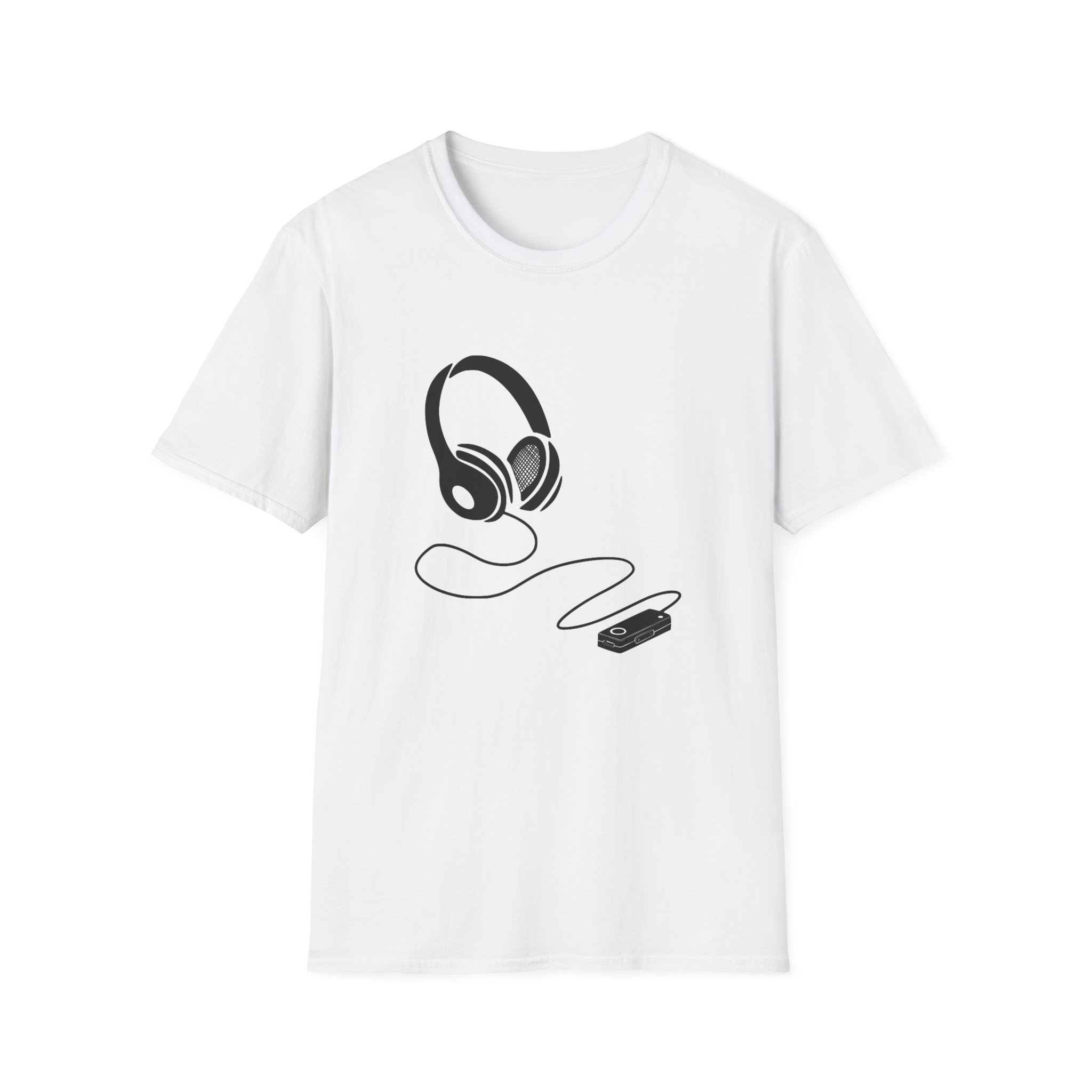 Music Lover Unisex Softstyle T-Shirt with Headphones Design - Image 5