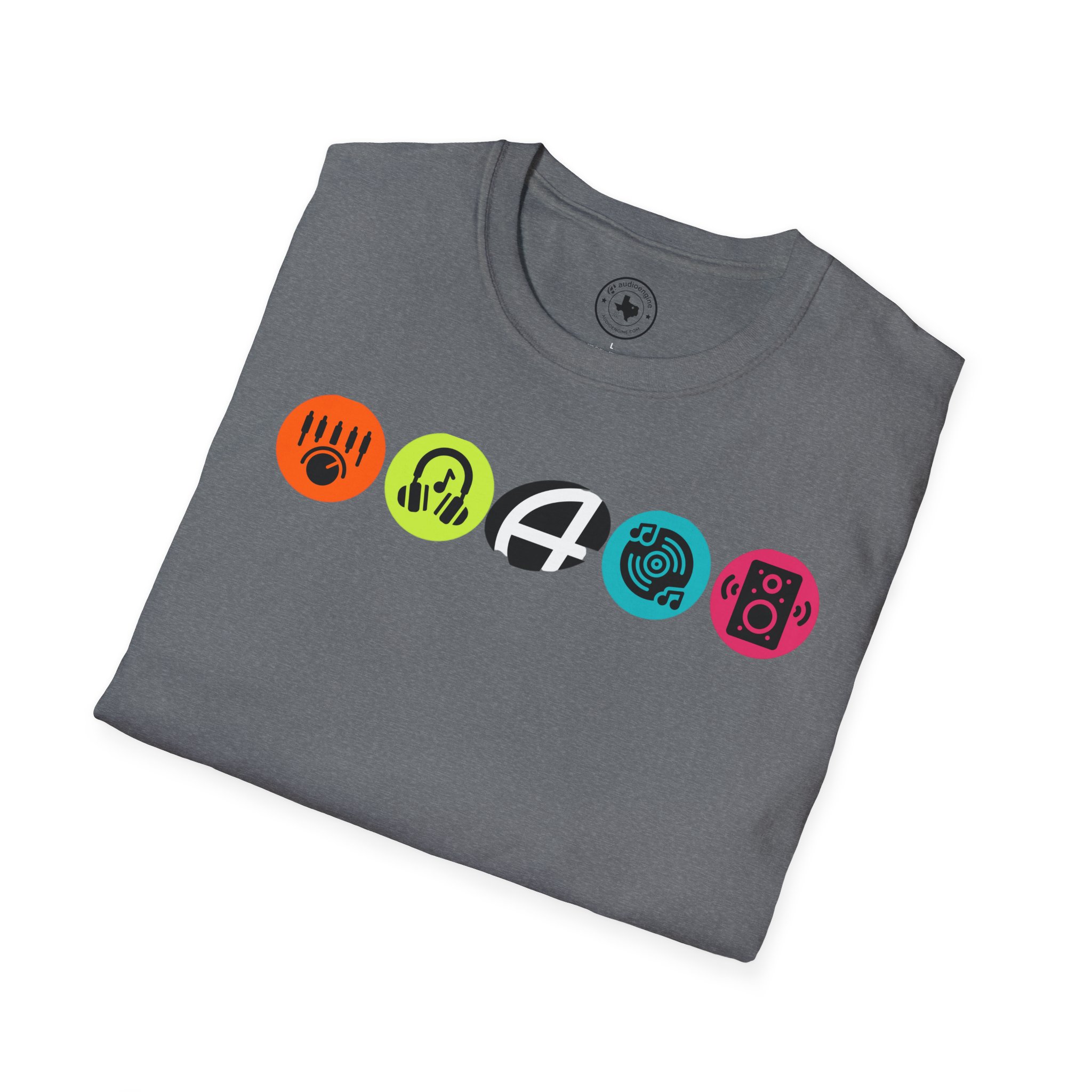 Music Icon Row T-Shirt — Colorful Band Equipment Graphic Tee - Image 5