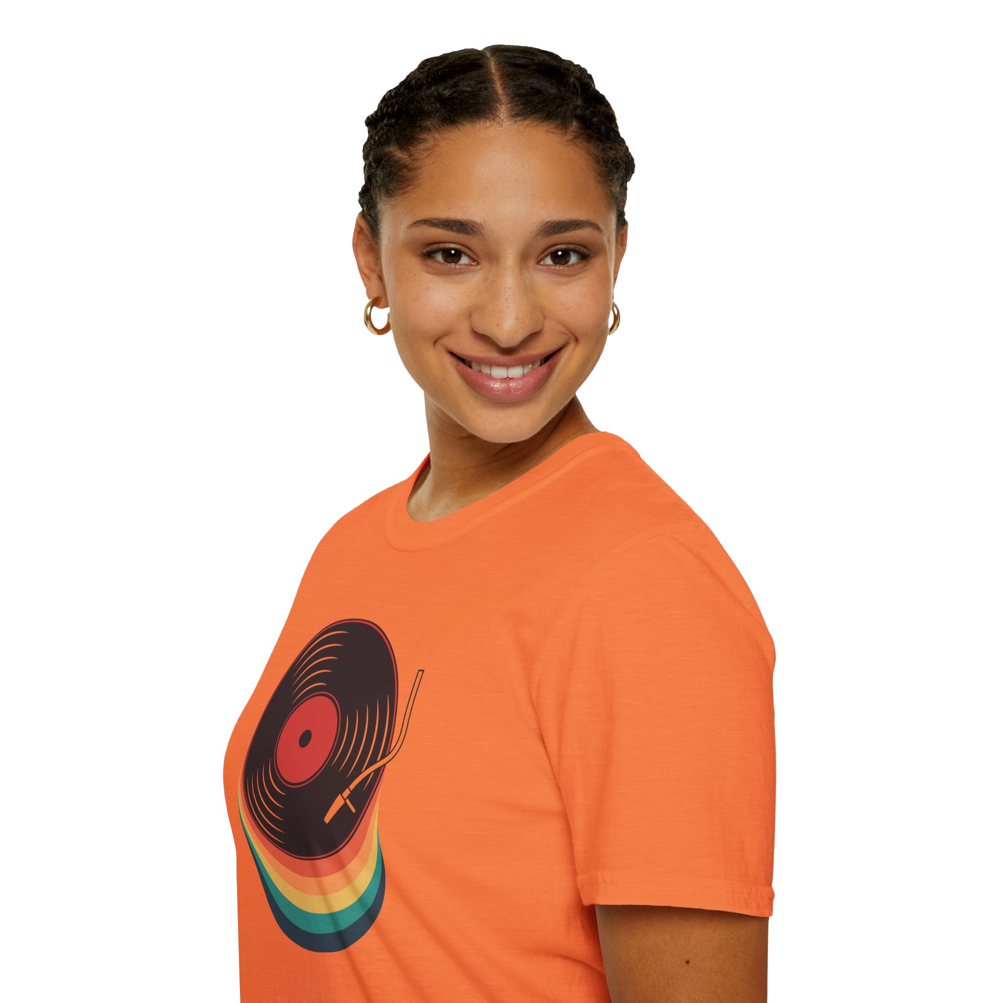 Retro Vinyl Record T-Shirt — Rainbow Stack Turntable Tee - Image 30