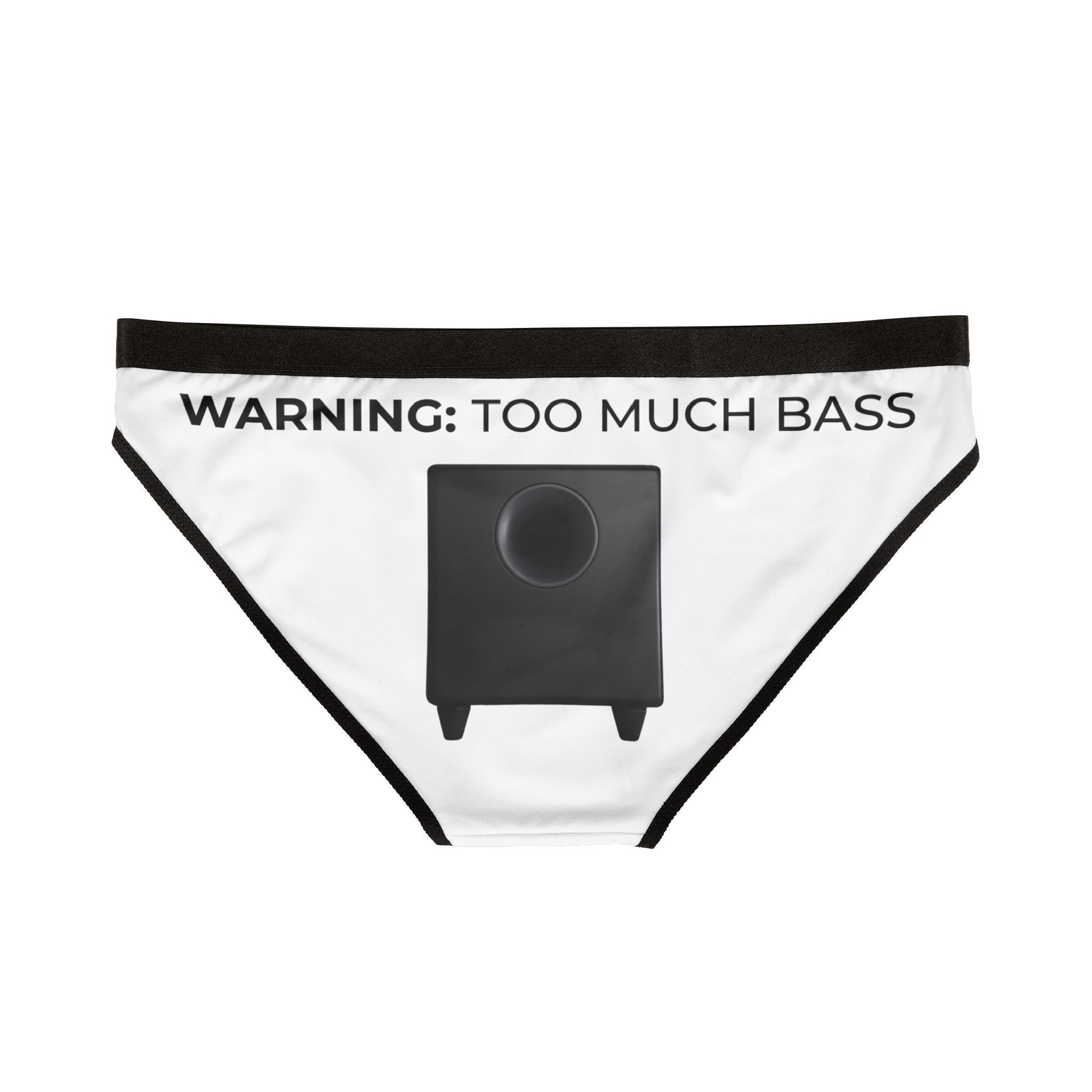 Women’s Bikini Briefs — “WARNING: TOO MUCH BASS” Graphic Underwear - Image 3