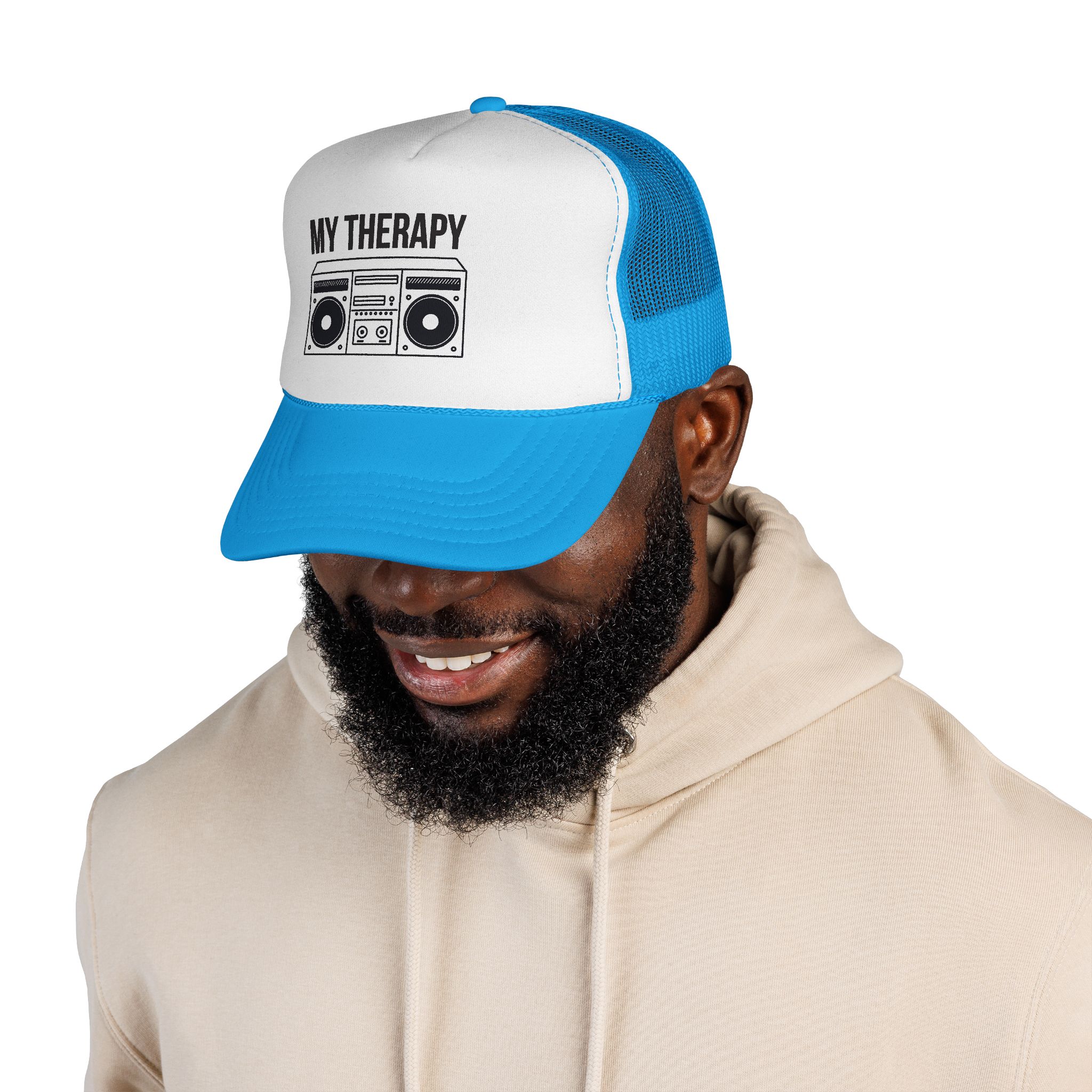 Trucker Cap — "My Therapy" Boombox Mesh Hat - Image 15