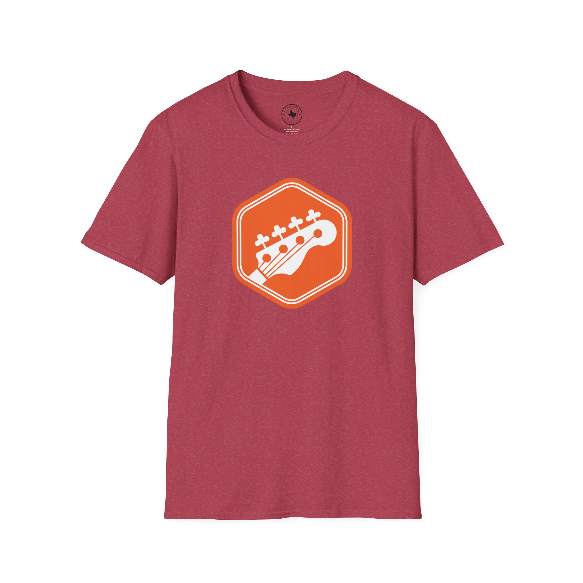 Orange Bass Guitar Badge T-Shirt — Retro Musician Tee for Bass Players - Image 118