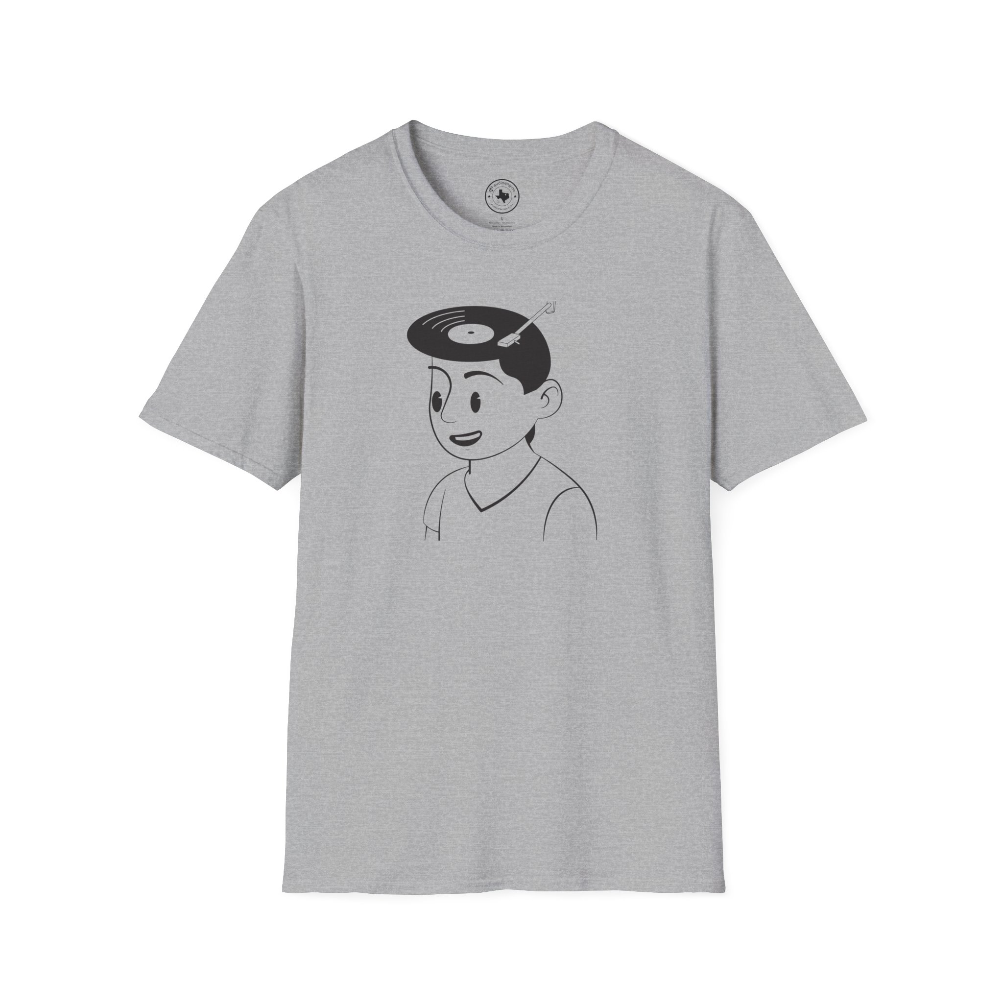 Retro Vinyl Head Illustration T-Shirt - Image 33