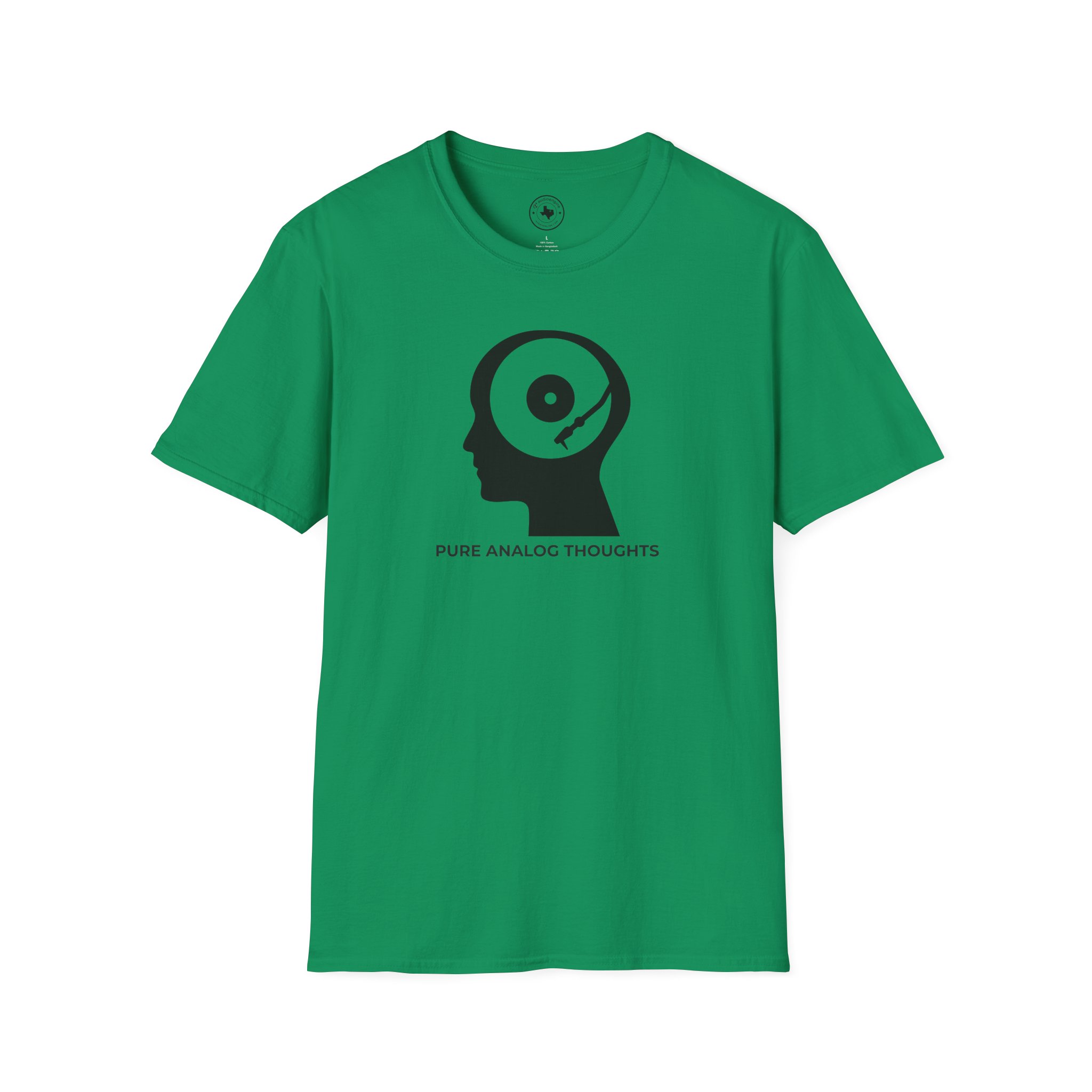 Analog Thoughts T-Shirt — 'Pure Analog Thoughts' Record Head Graphic Tee - Image 81