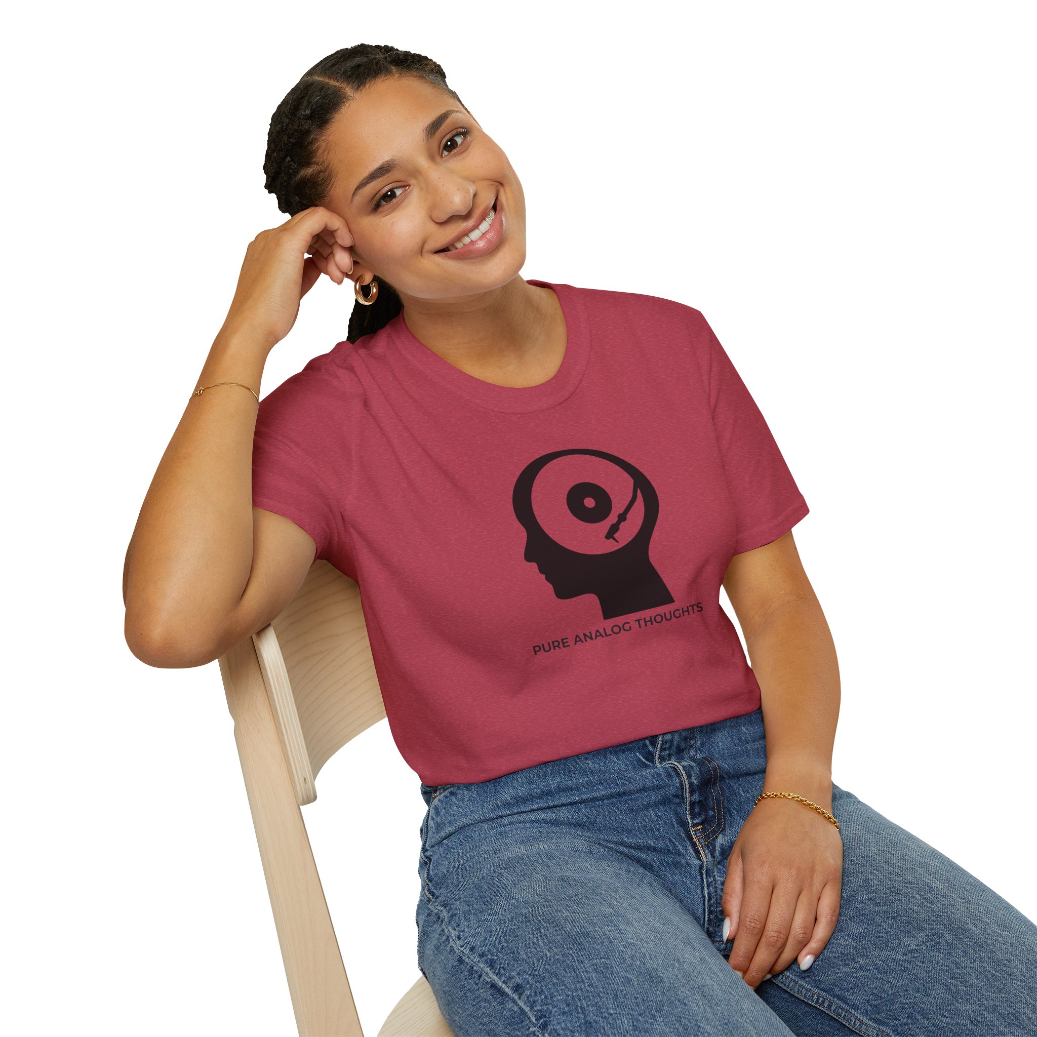 Analog Thoughts T-Shirt — 'Pure Analog Thoughts' Record Head Graphic Tee - Image 127