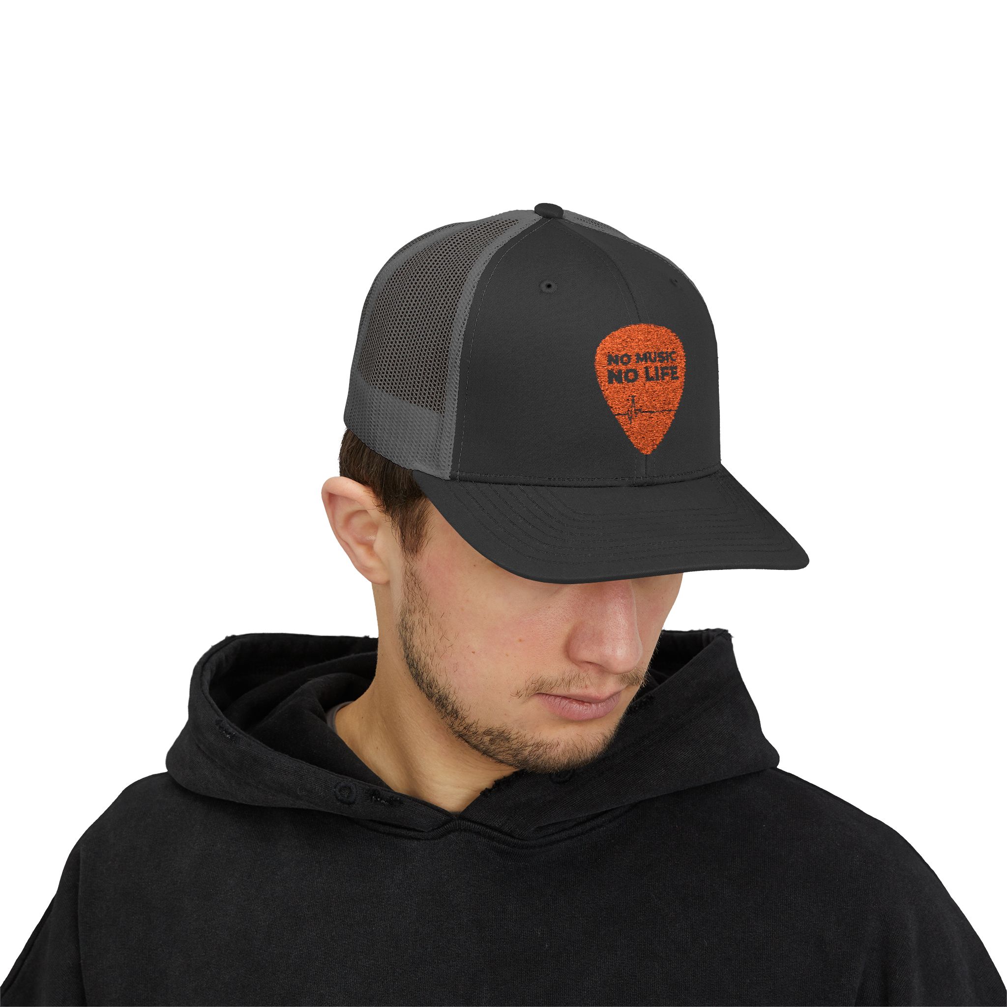 Music Lover Snapback Trucker Cap - 'No Music No Life' - Image 19