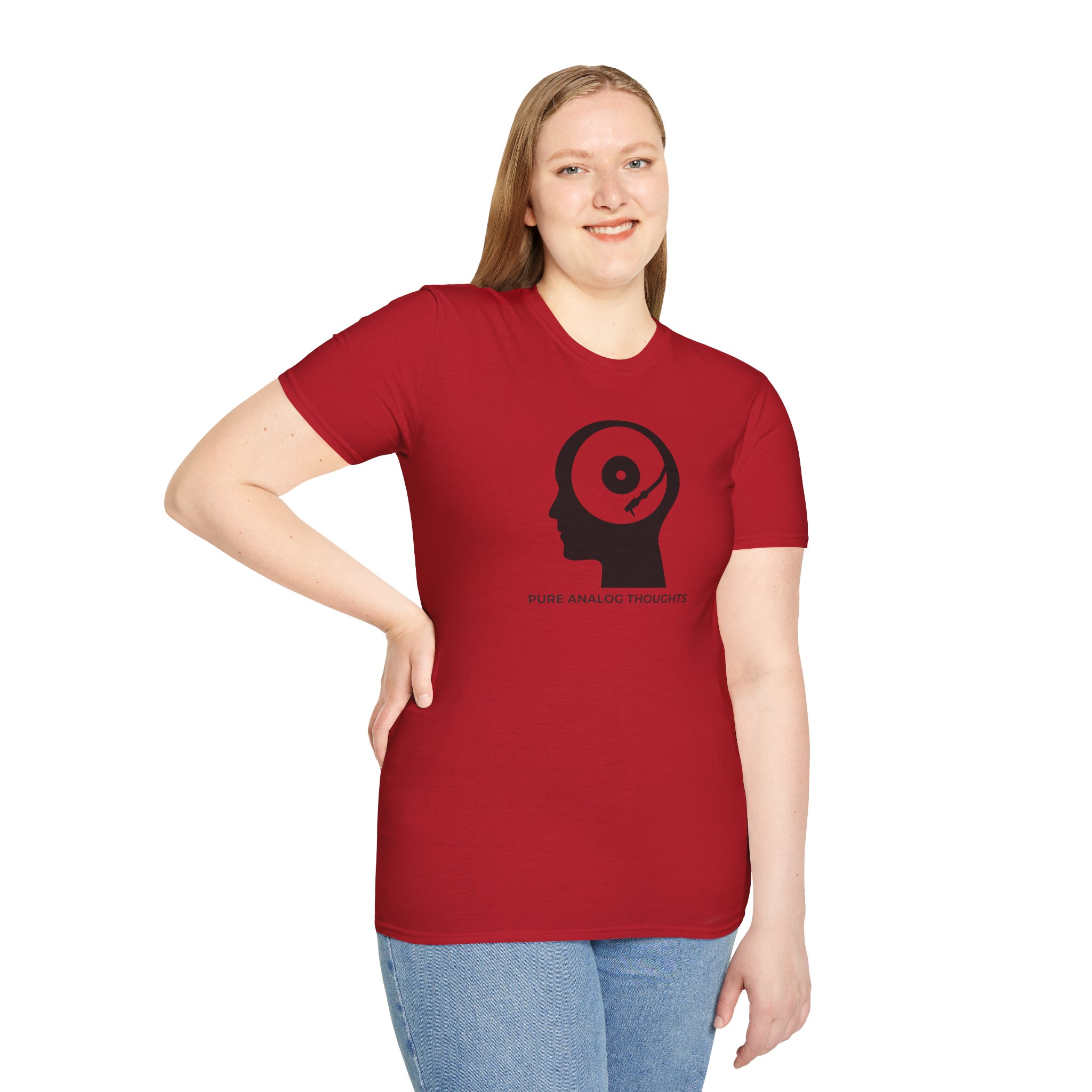 Analog Thoughts T-Shirt — 'Pure Analog Thoughts' Record Head Graphic Tee - Image 117