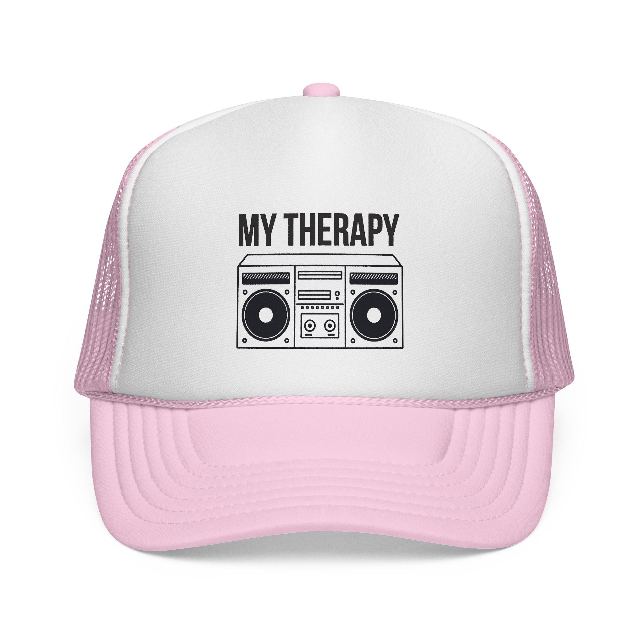 Trucker Cap — "My Therapy" Boombox Mesh Hat - Image 1