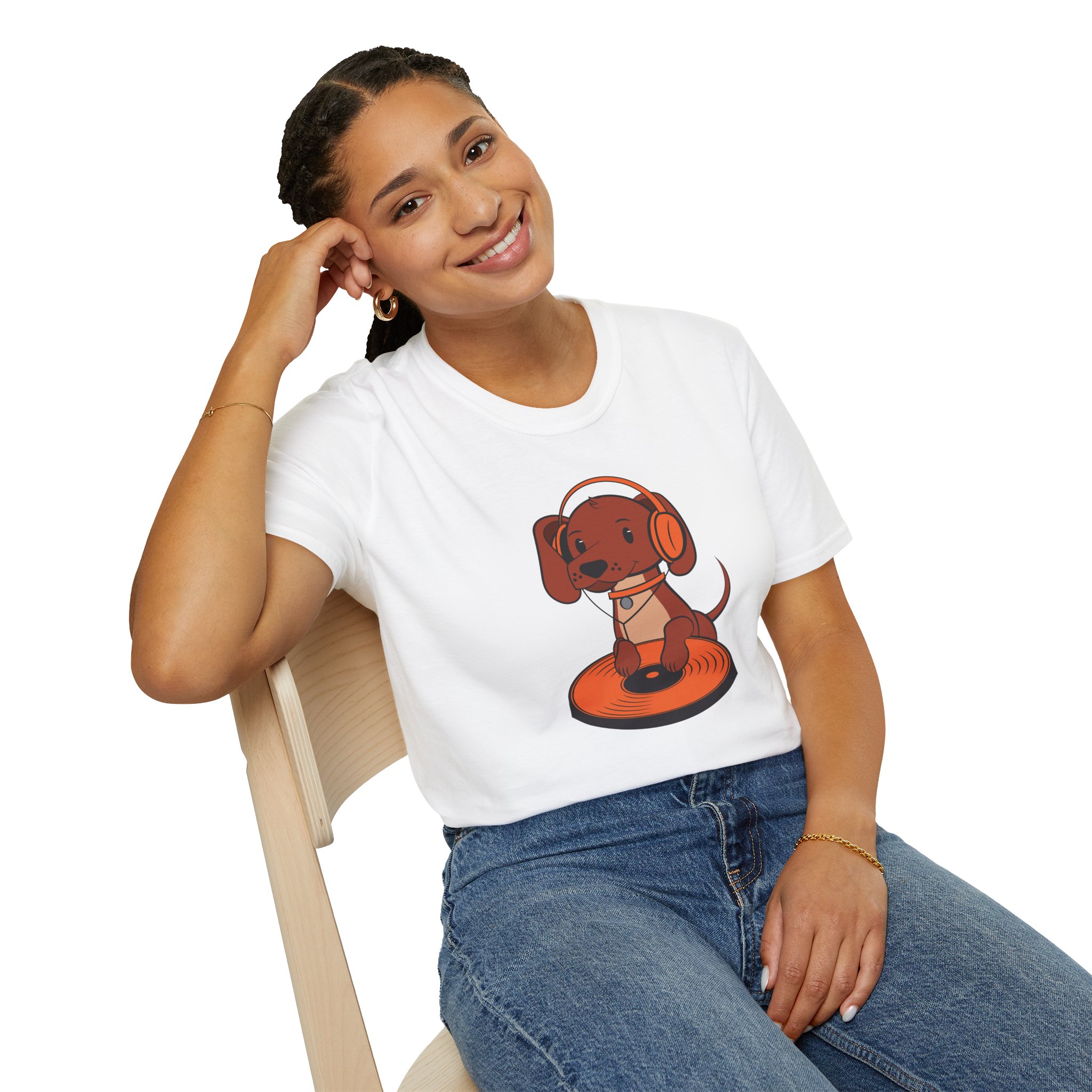 DJ Dachshund Tee — Cute Dog with Headphones Graphic T-Shirt - Image 18