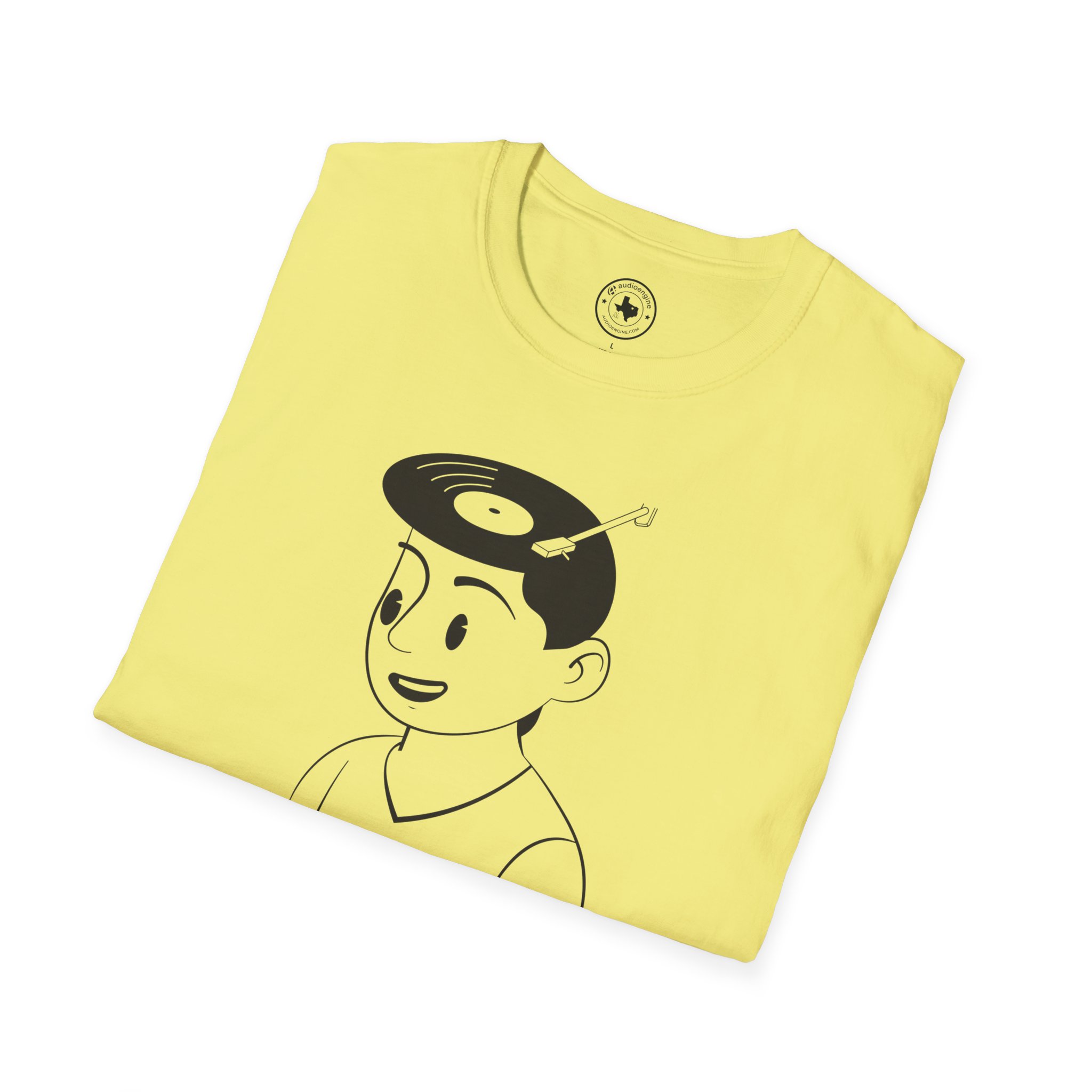Retro Vinyl Head Illustration T-Shirt - Image 52
