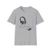 Music Lover Unisex Softstyle T-Shirt with Headphones Design - Thumbnail Image 17