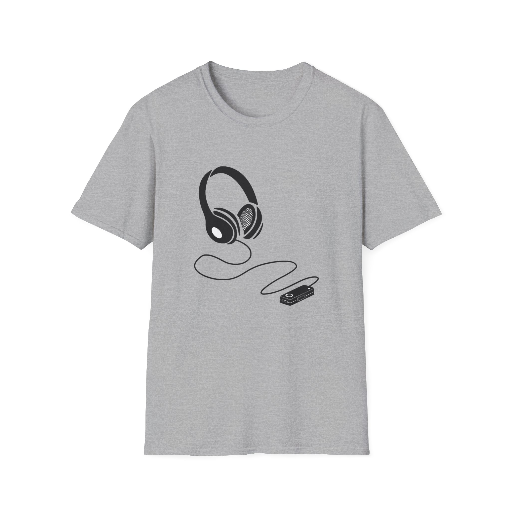 Music Lover Unisex Softstyle T-Shirt with Headphones Design - Image 17
