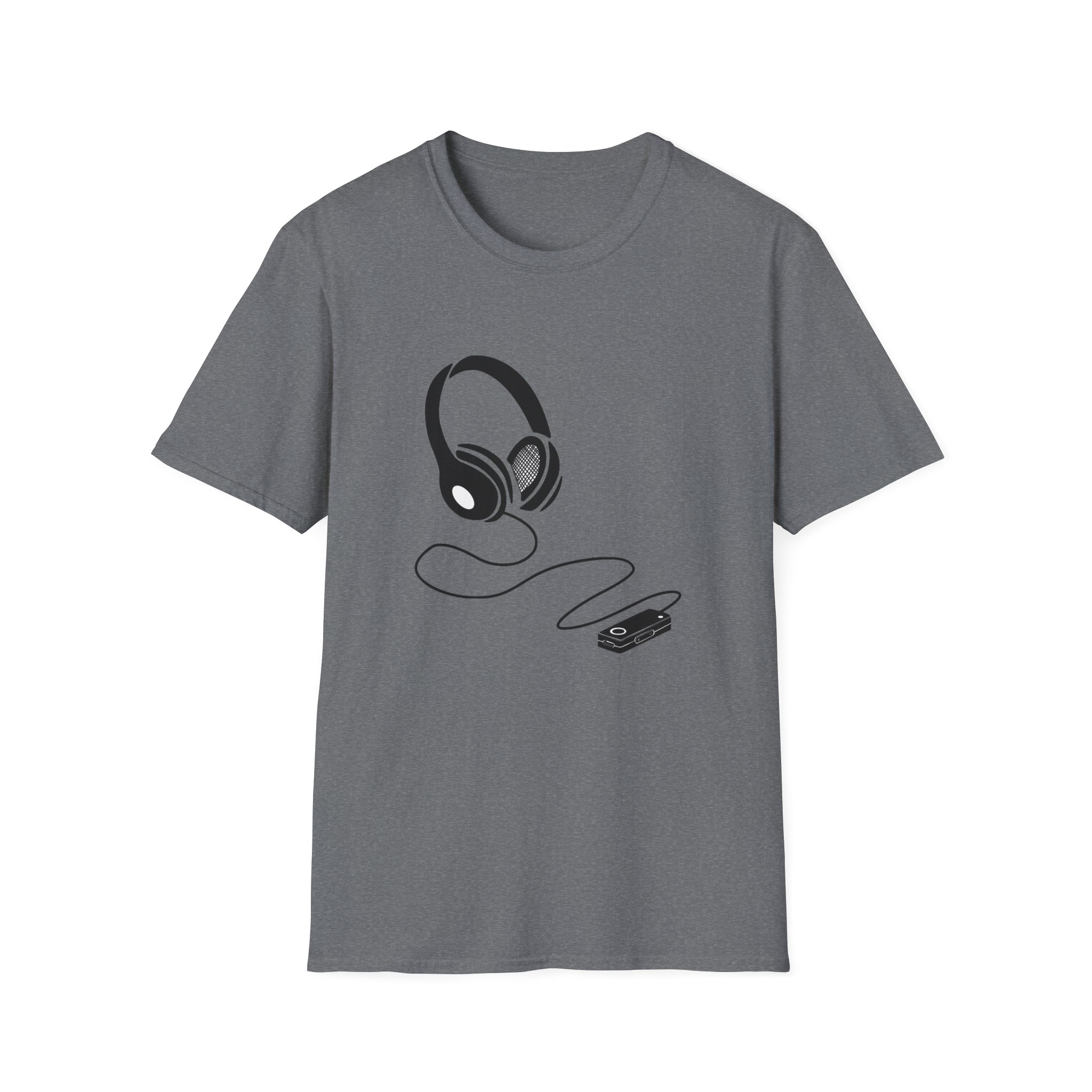 Music Lover Unisex Softstyle T-Shirt with Headphones Design - Image 29