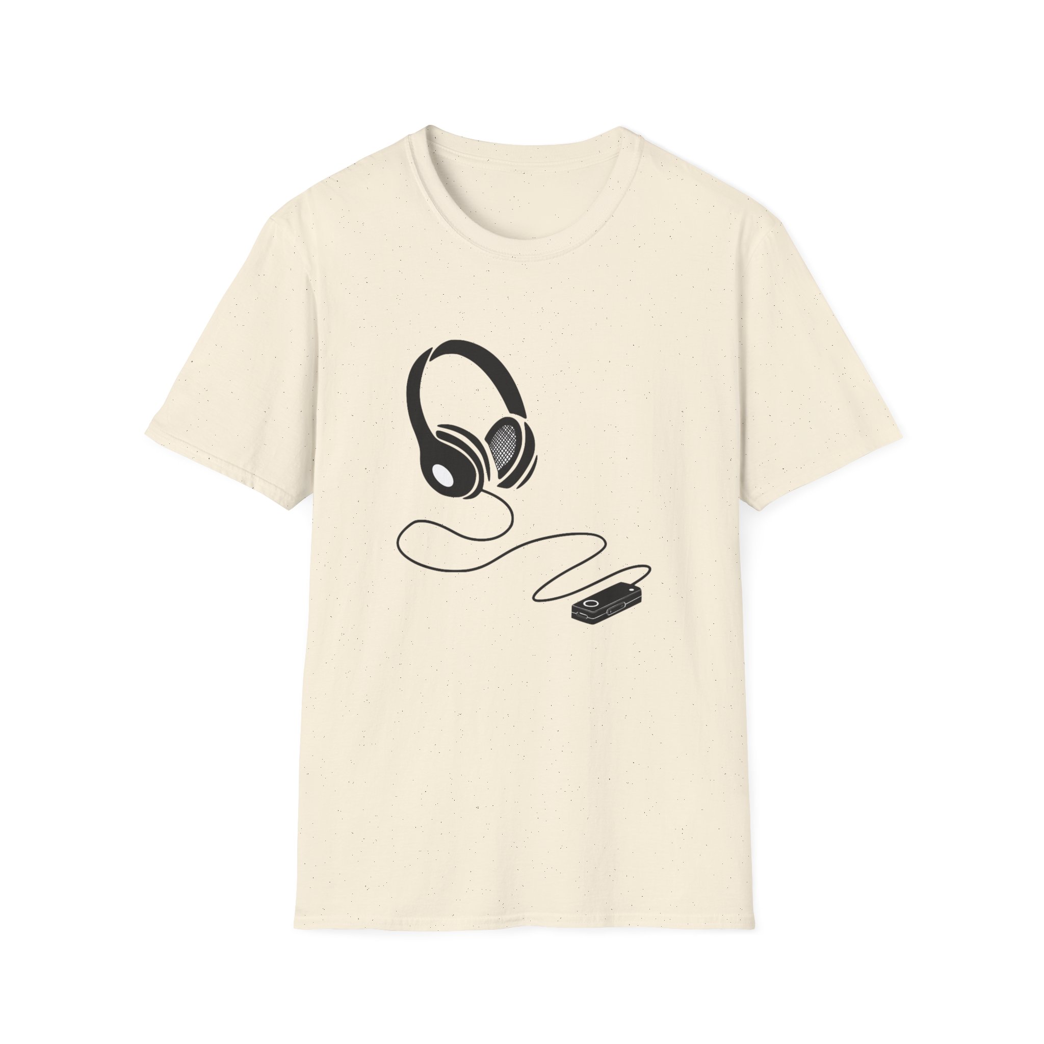 Music Lover Unisex Softstyle T-Shirt with Headphones Design - Image 21