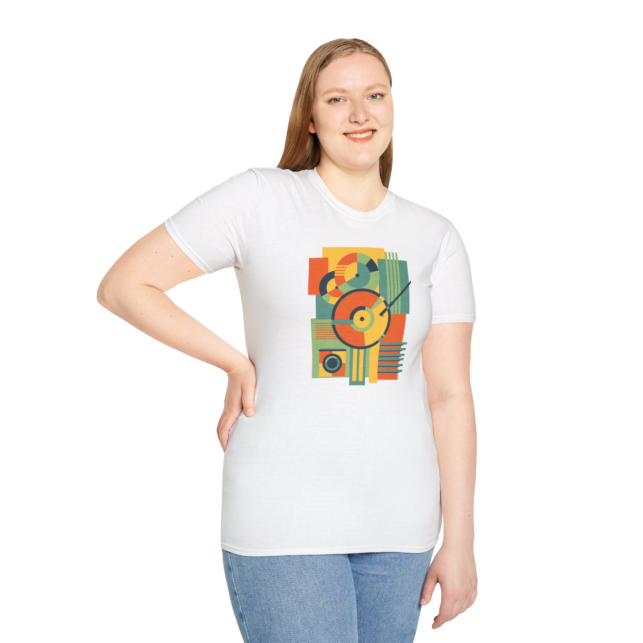 Retro Geometric Vinyl Record T-Shirt — Vintage Music Graphic Tee - Image 15