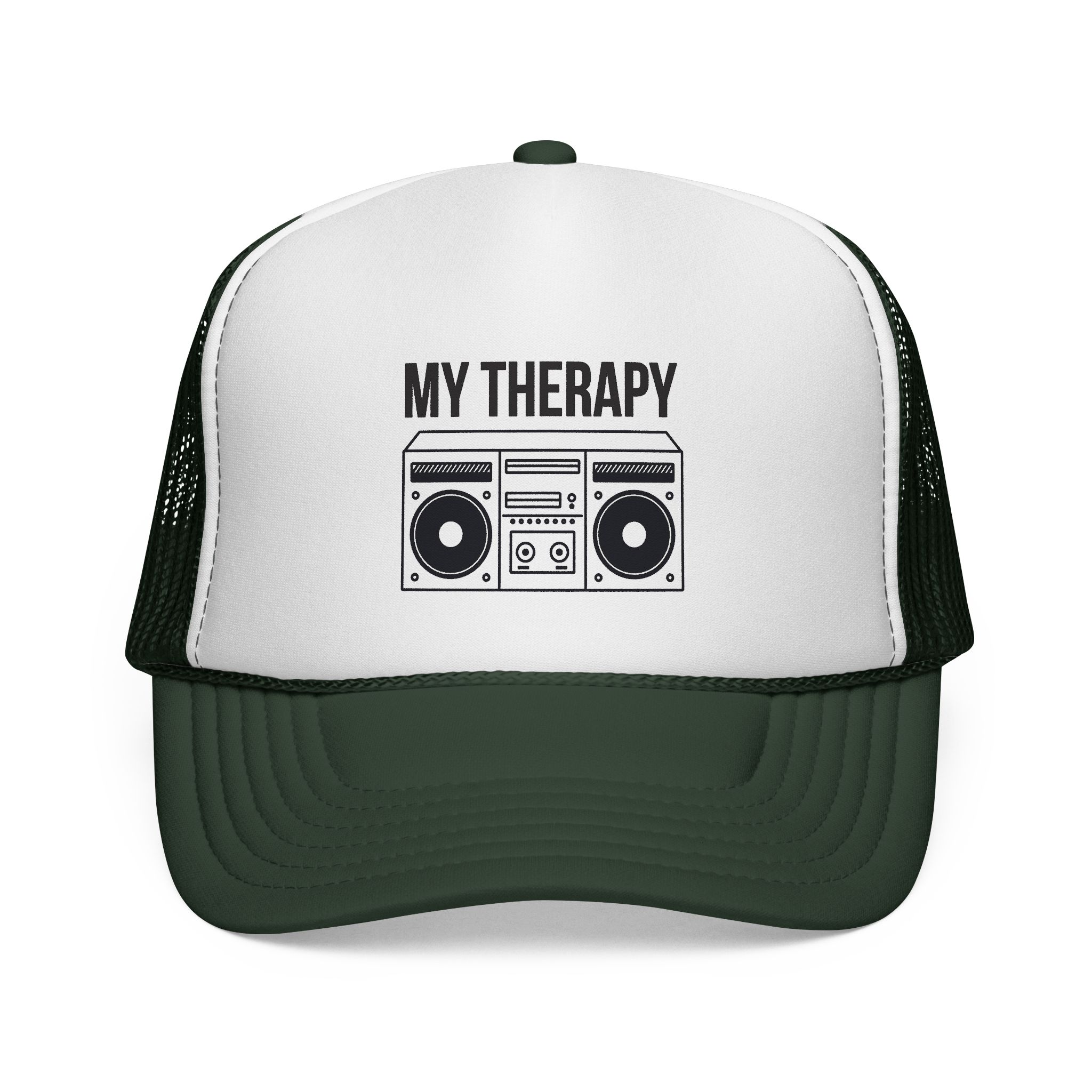 Trucker Cap — "My Therapy" Boombox Mesh Hat - Image 1