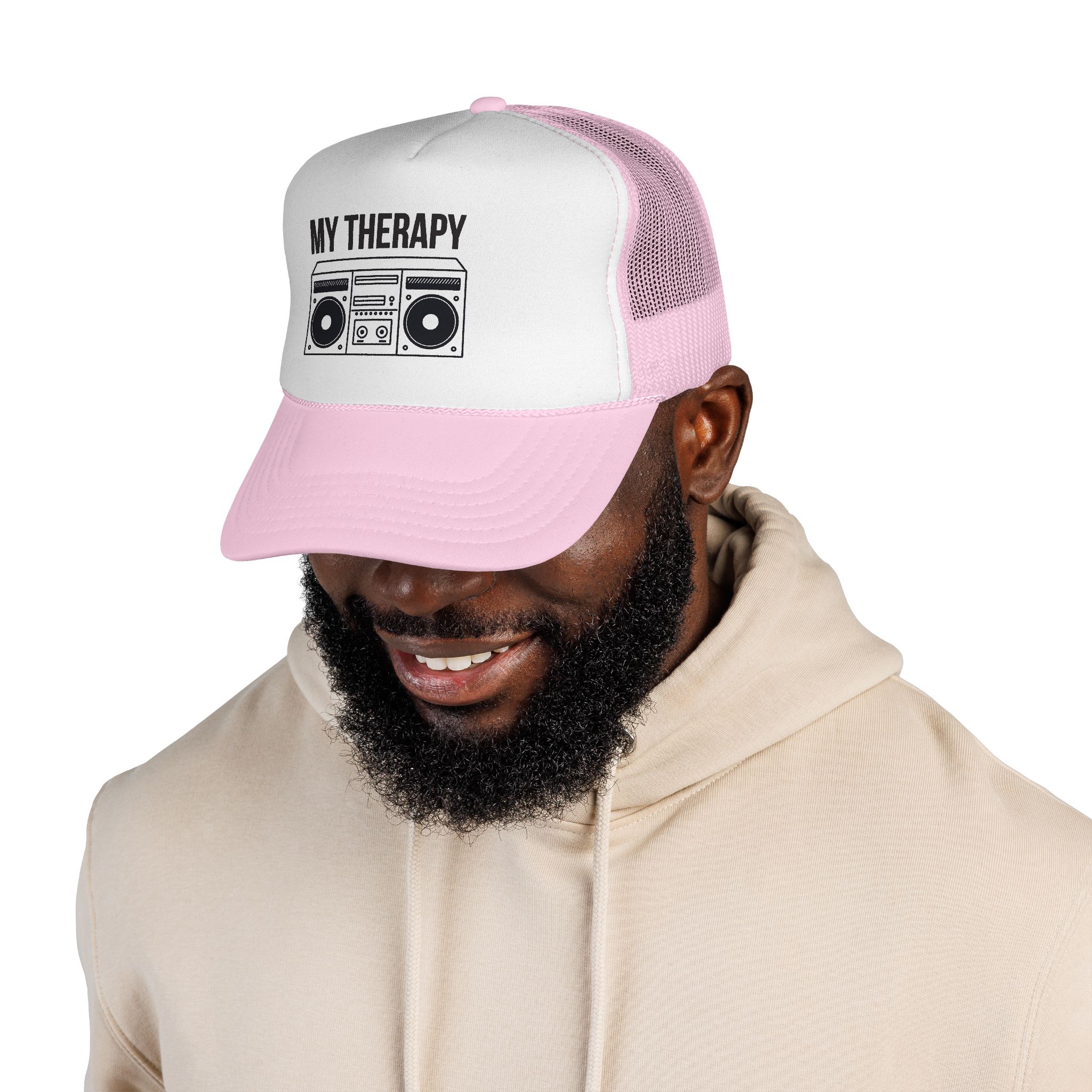 Trucker Cap — "My Therapy" Boombox Mesh Hat - Image 40