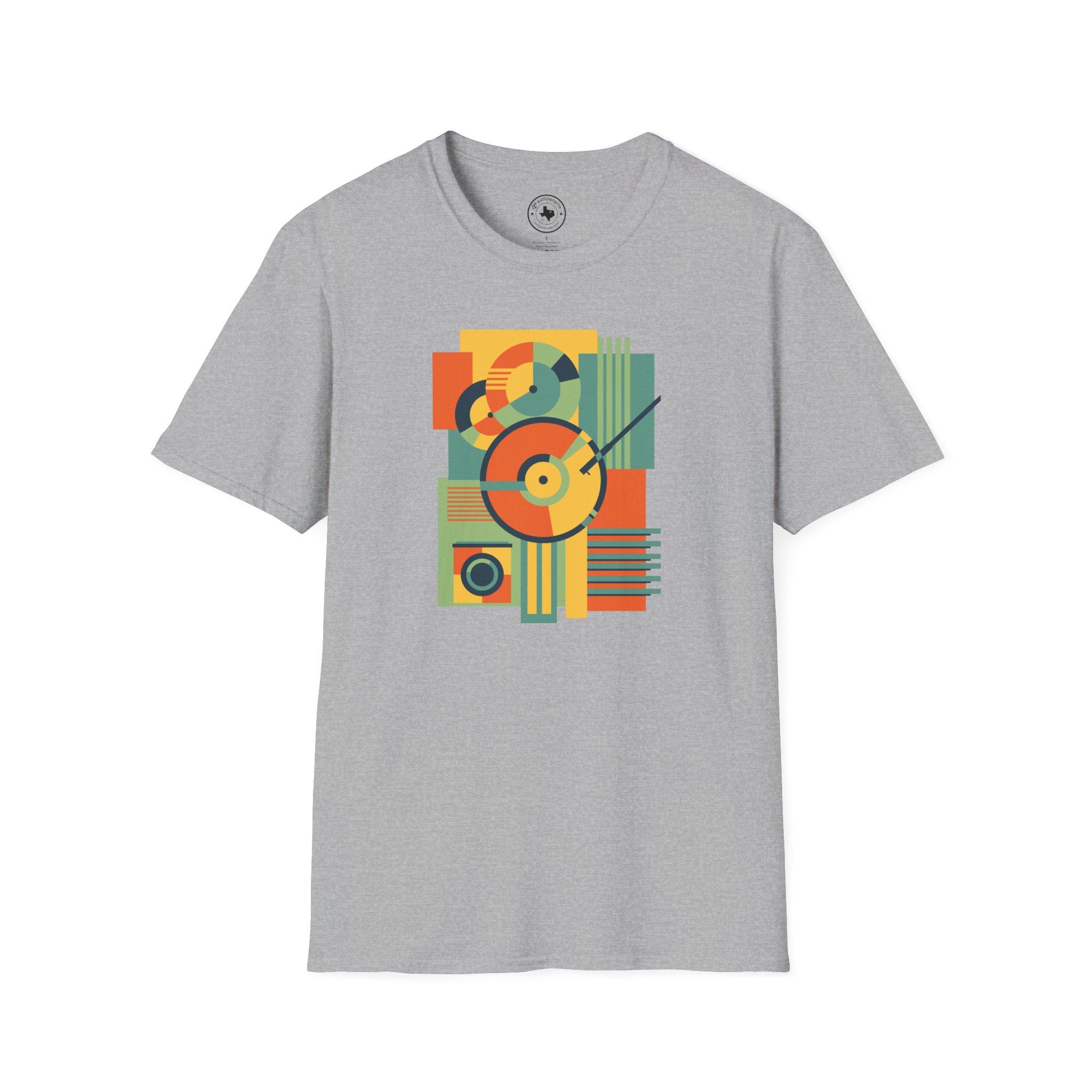 Retro Geometric Vinyl Record T-Shirt — Vintage Music Graphic Tee - Image 41