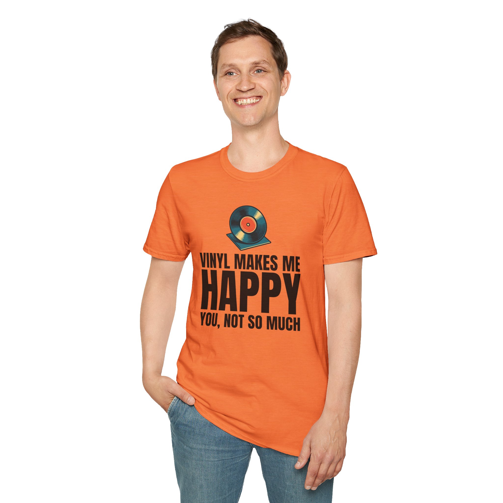 Vinyl Makes Me Happy Unisex T-Shirt - Image 15