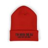 I'm With The DJ (Just Not This One) Embroidered Cuffed Beanie - Thumbnail Image 1