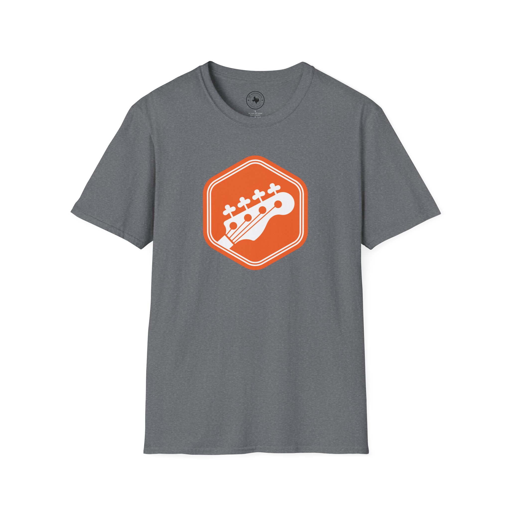 Orange Bass Guitar Badge T-Shirt — Retro Musician Tee for Bass Players - Image 55
