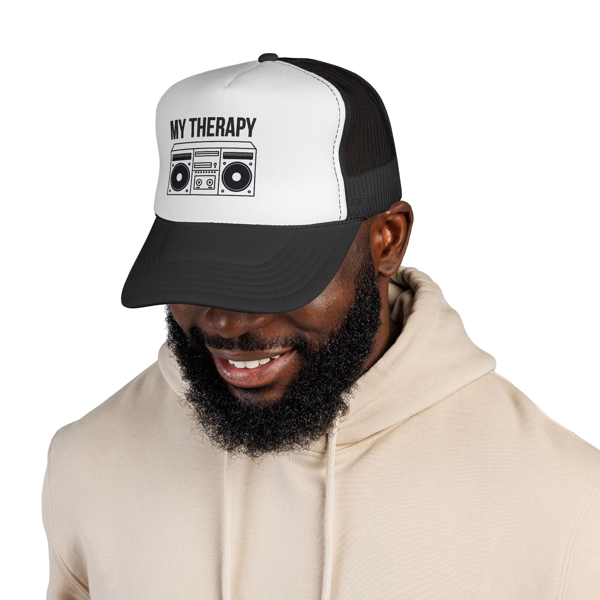 Trucker Cap — "My Therapy" Boombox Mesh Hat - Image 30