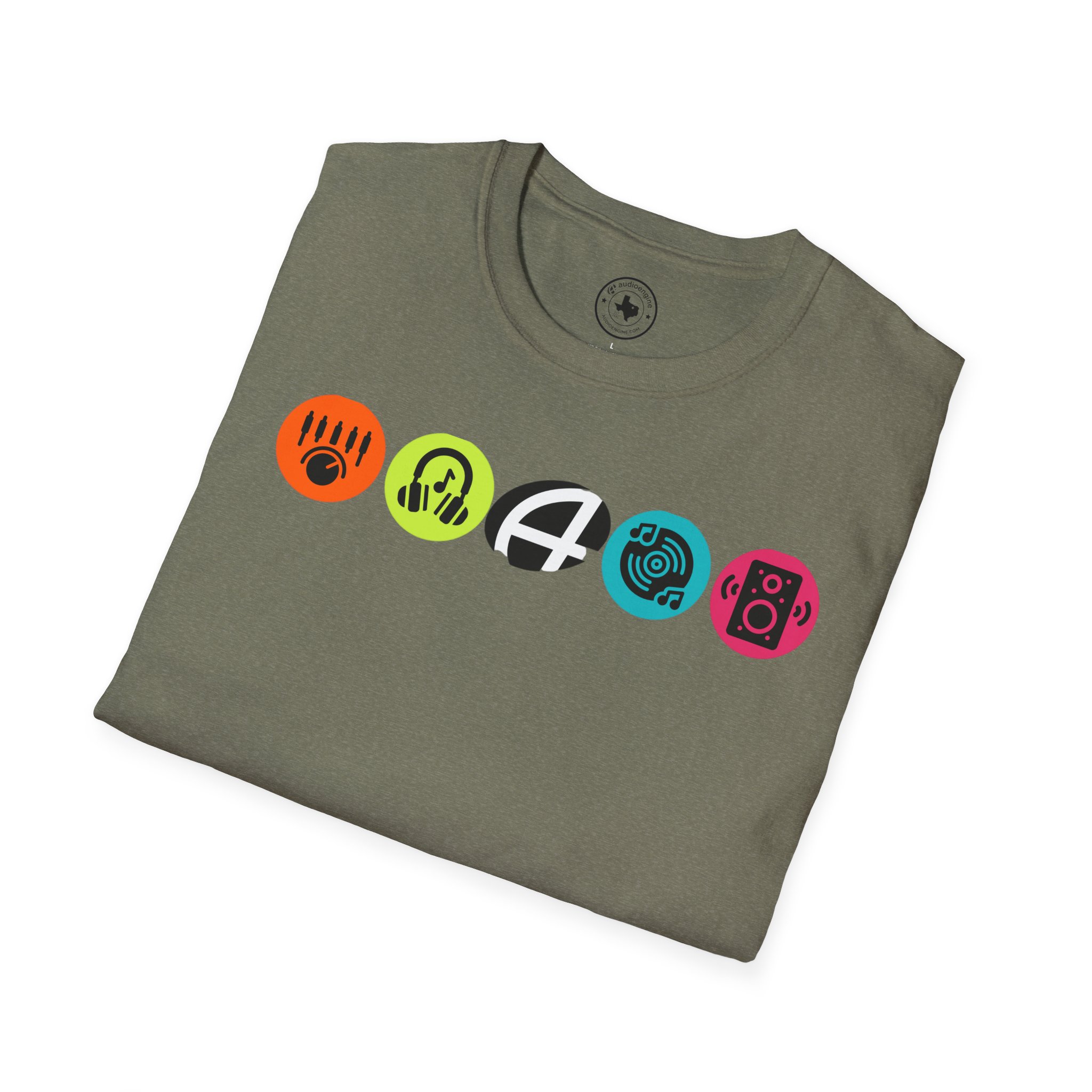 Music Icon Row T-Shirt — Colorful Band Equipment Graphic Tee - Image 58
