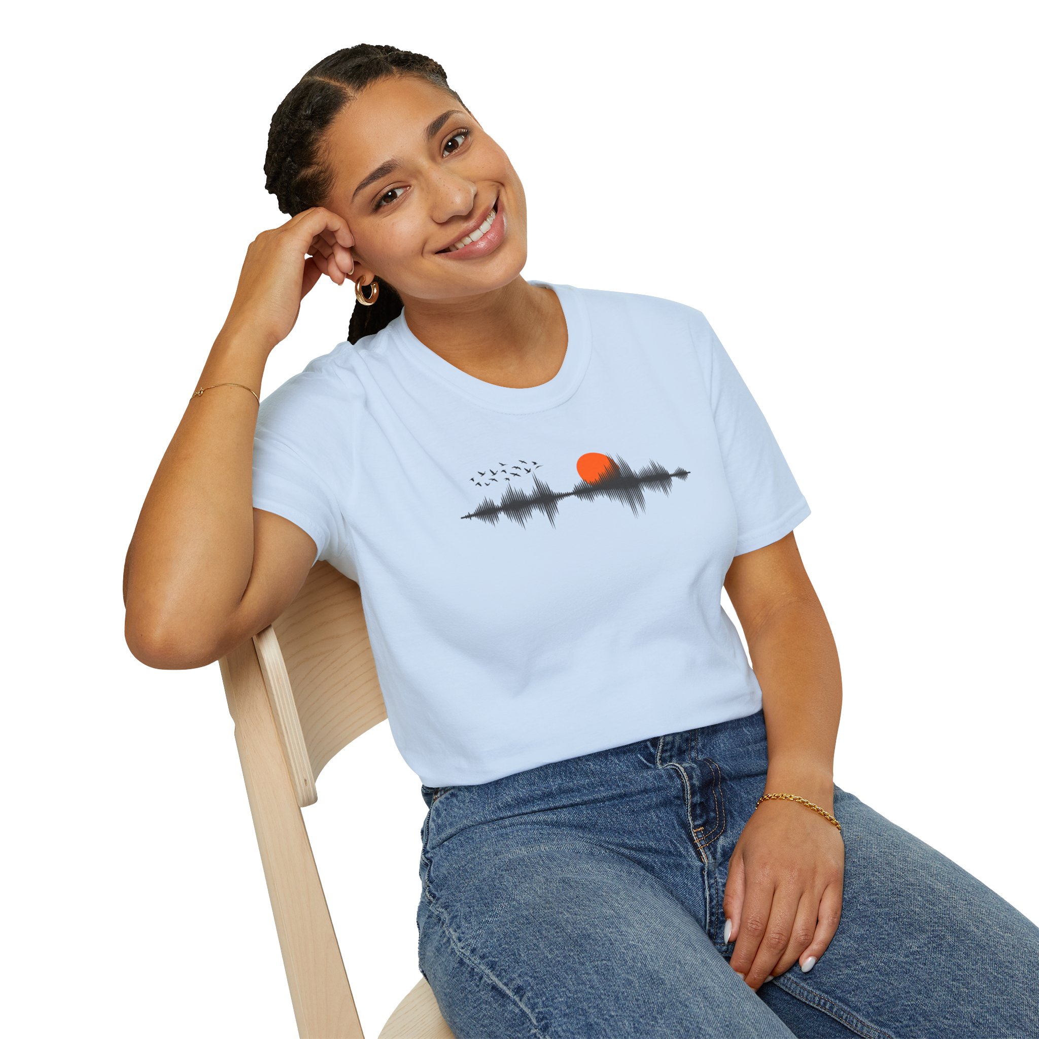 Sunset Soundwave T-Shirt — Minimal Nature Waveform Tee - Image 111