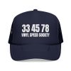 Vinyl Speed Society Trucker Cap - Retro Red Hat for Music Lovers - Thumbnail Image 1