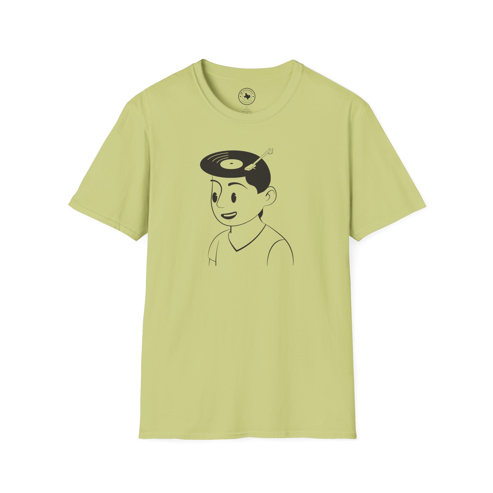 Retro Vinyl Head Illustration T-Shirt - Image 57