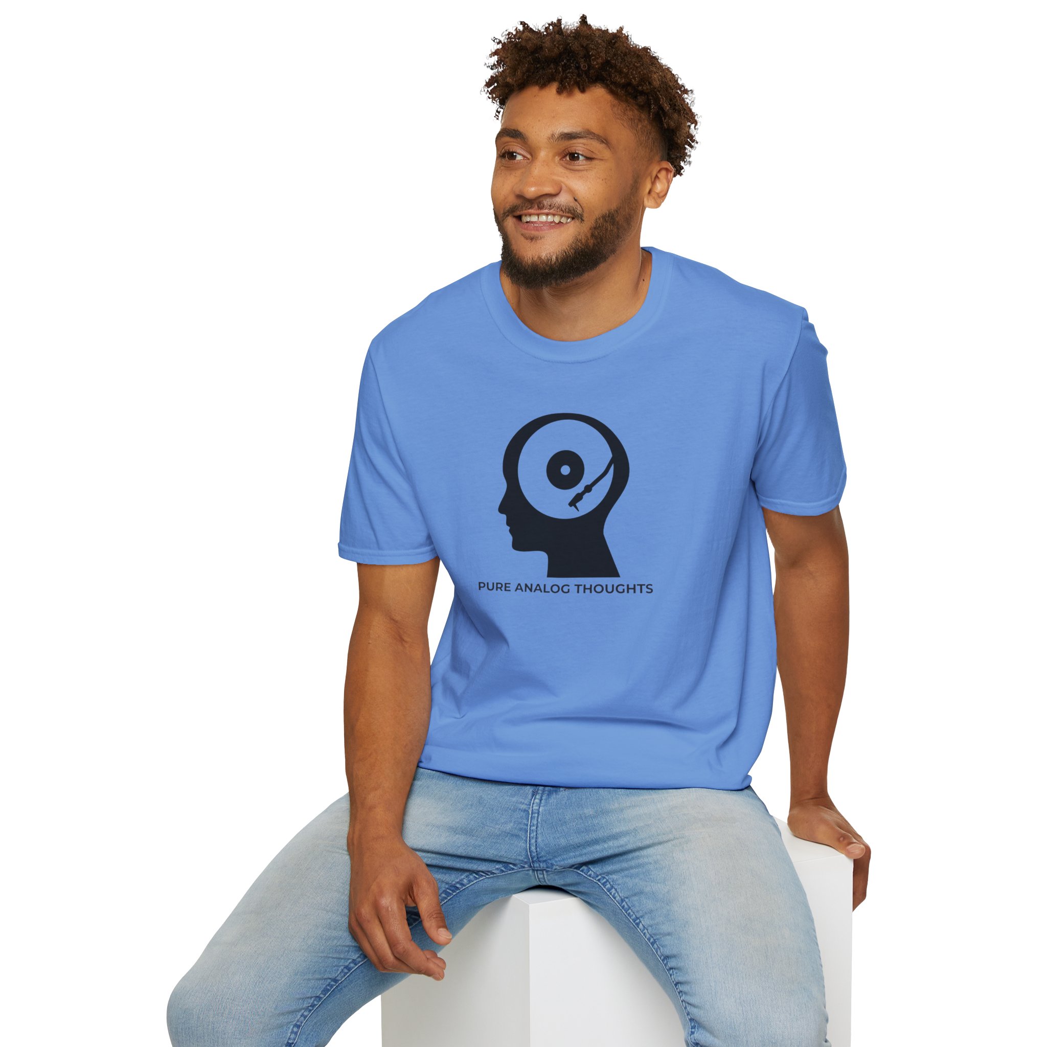 Analog Thoughts T-Shirt — 'Pure Analog Thoughts' Record Head Graphic Tee - Image 96