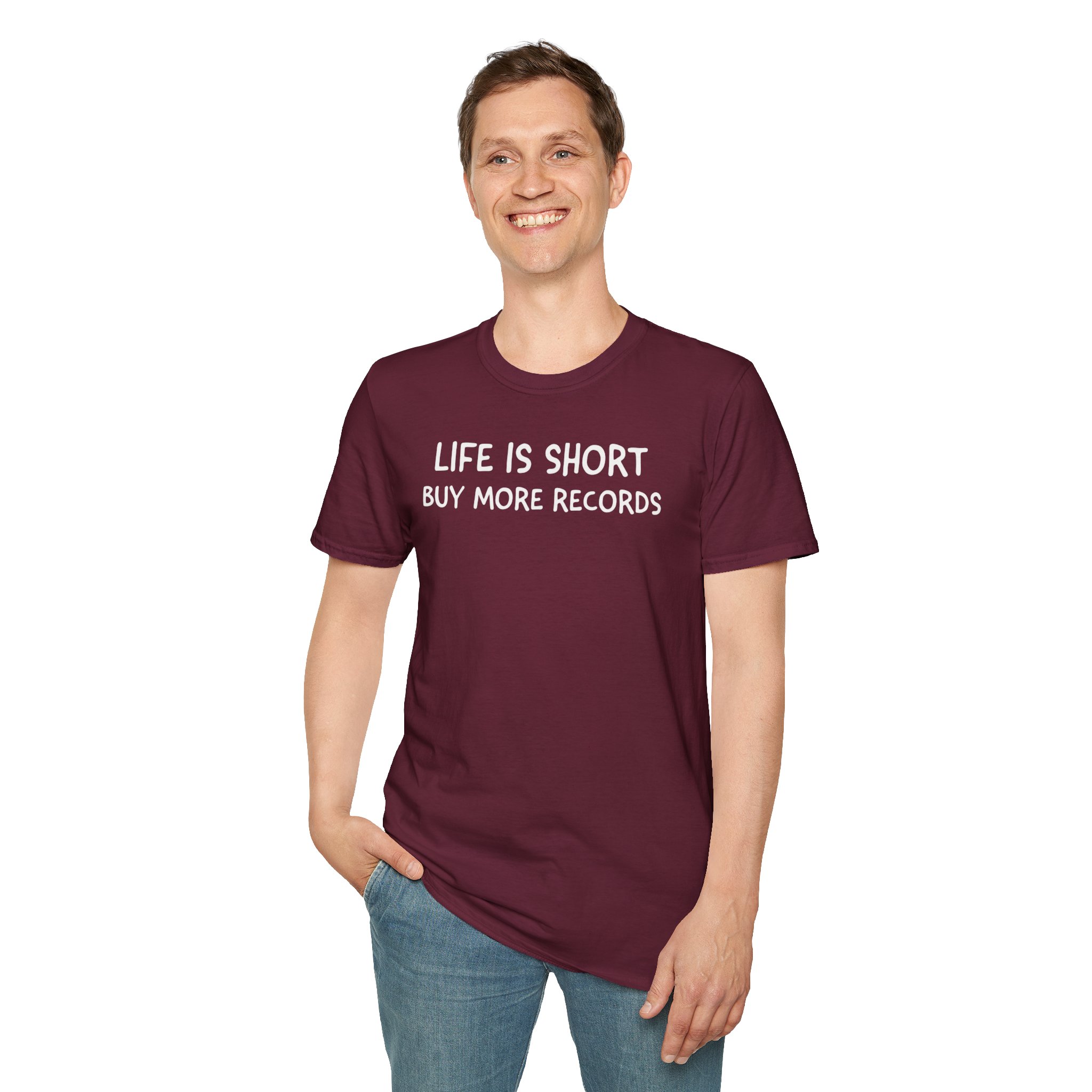 Life Is Short Buy More Records T-Shirt — Vinyl Lover Tee - Image 30