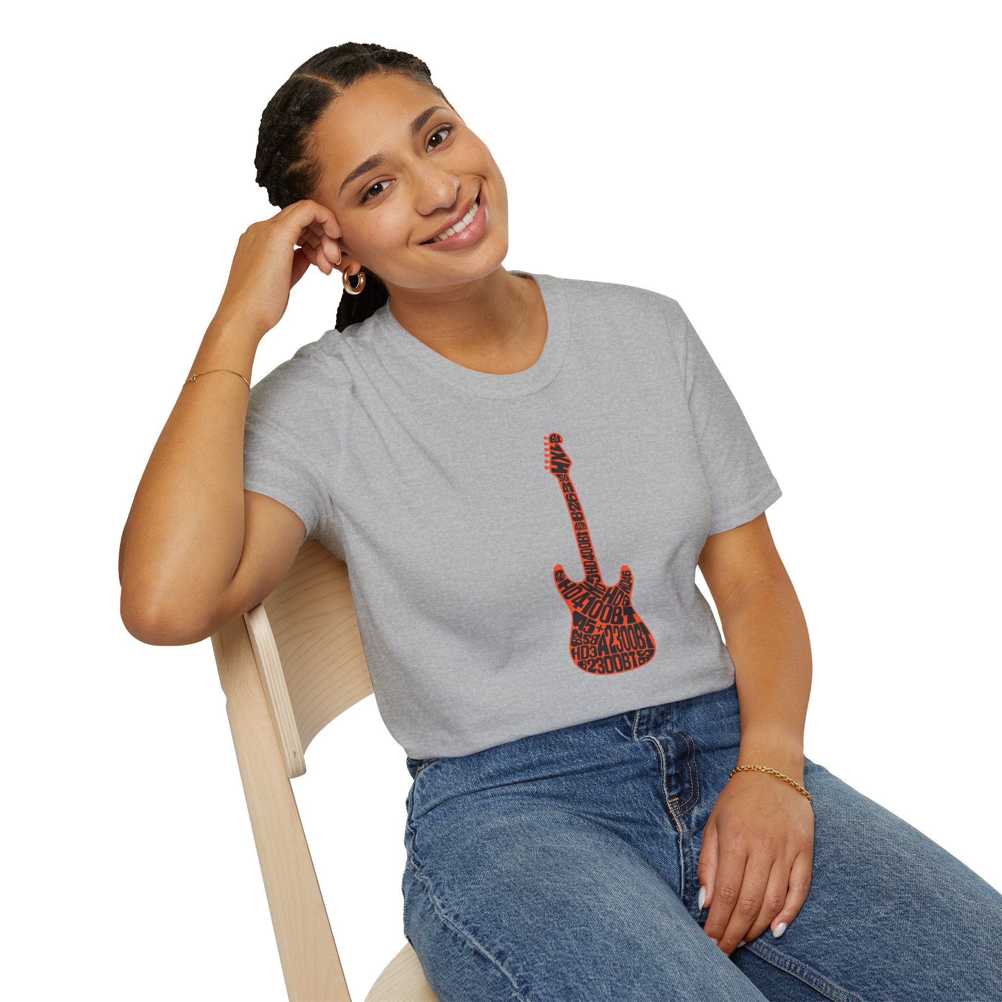 Electric Guitar Graphic T‑Shirt — Red Pattern Rock Music Tee - Image 58