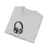 Music Lover Unisex Softstyle T-Shirt with Headphones Design - Thumbnail Image 16
