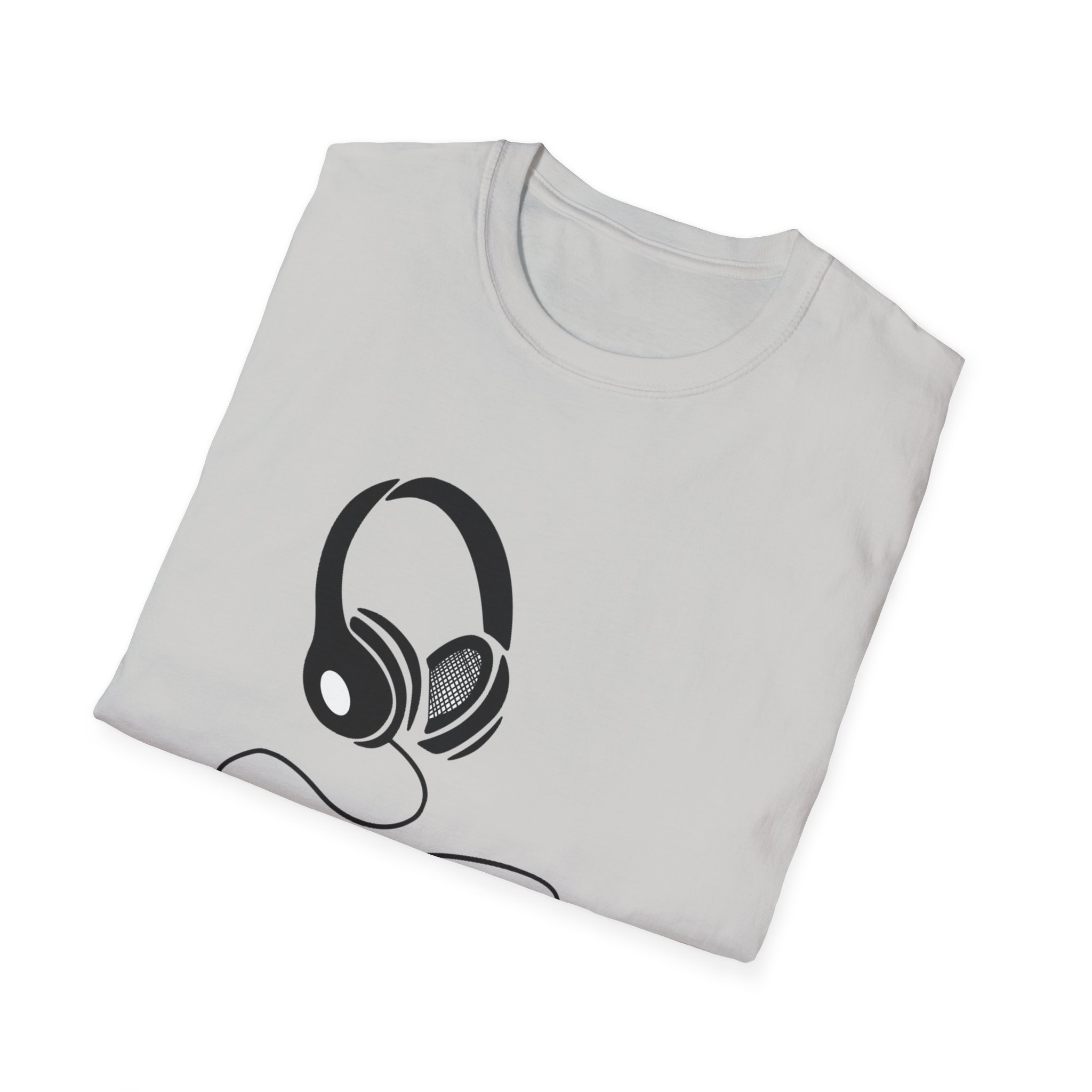 Music Lover Unisex Softstyle T-Shirt with Headphones Design - Image 16