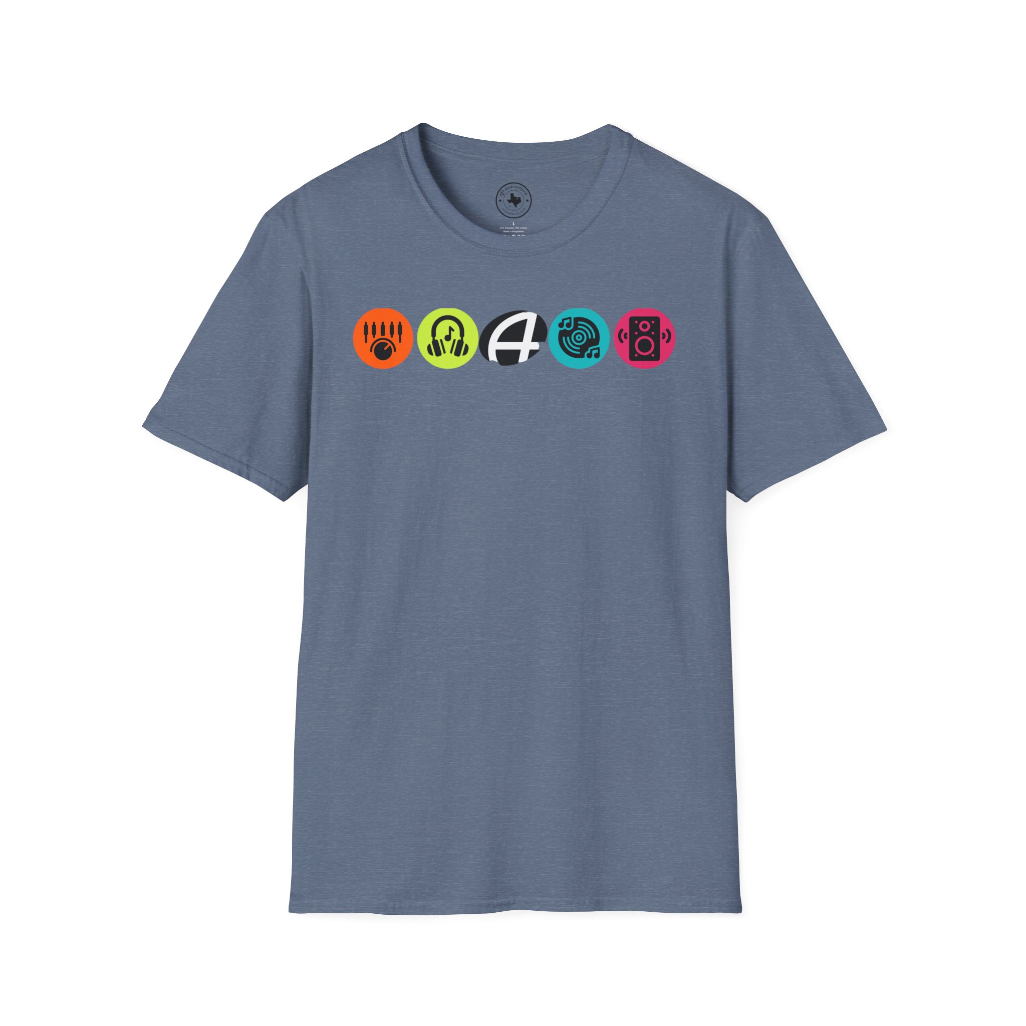 Music Icon Row T-Shirt — Colorful Band Equipment Graphic Tee - Image 73