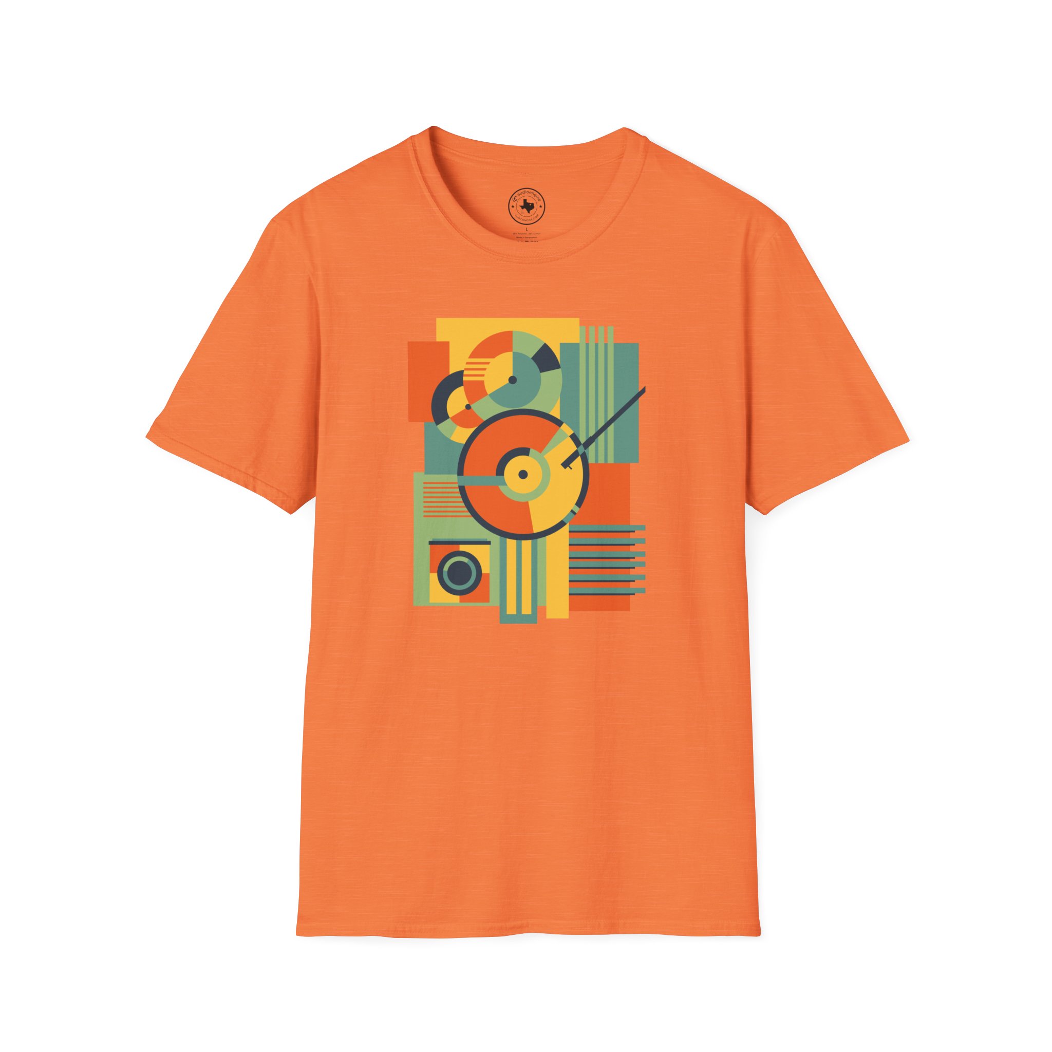 Retro Geometric Vinyl Record T-Shirt - Image 17