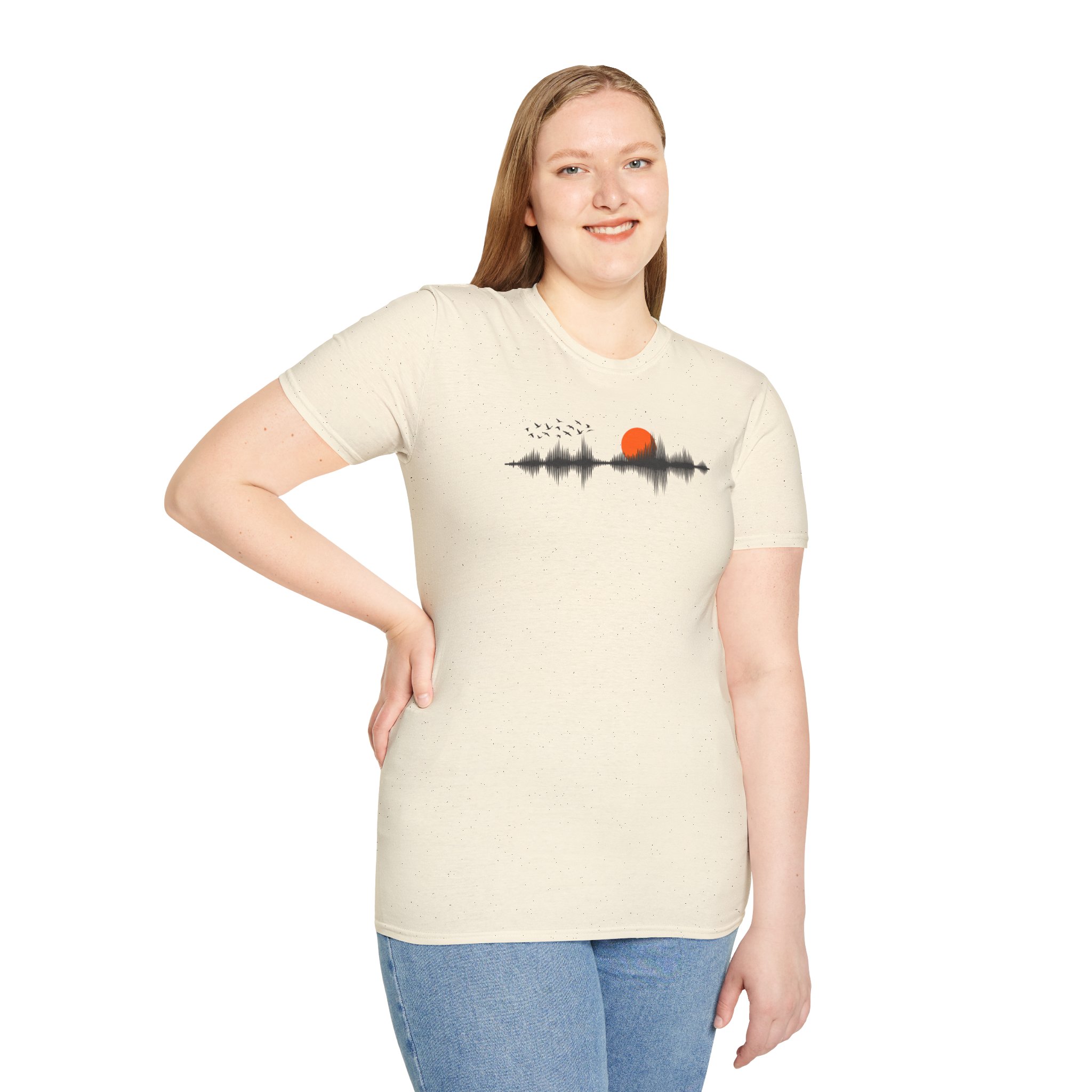 Sunset Soundwave T-Shirt — Minimal Nature Waveform Tee - Image 46