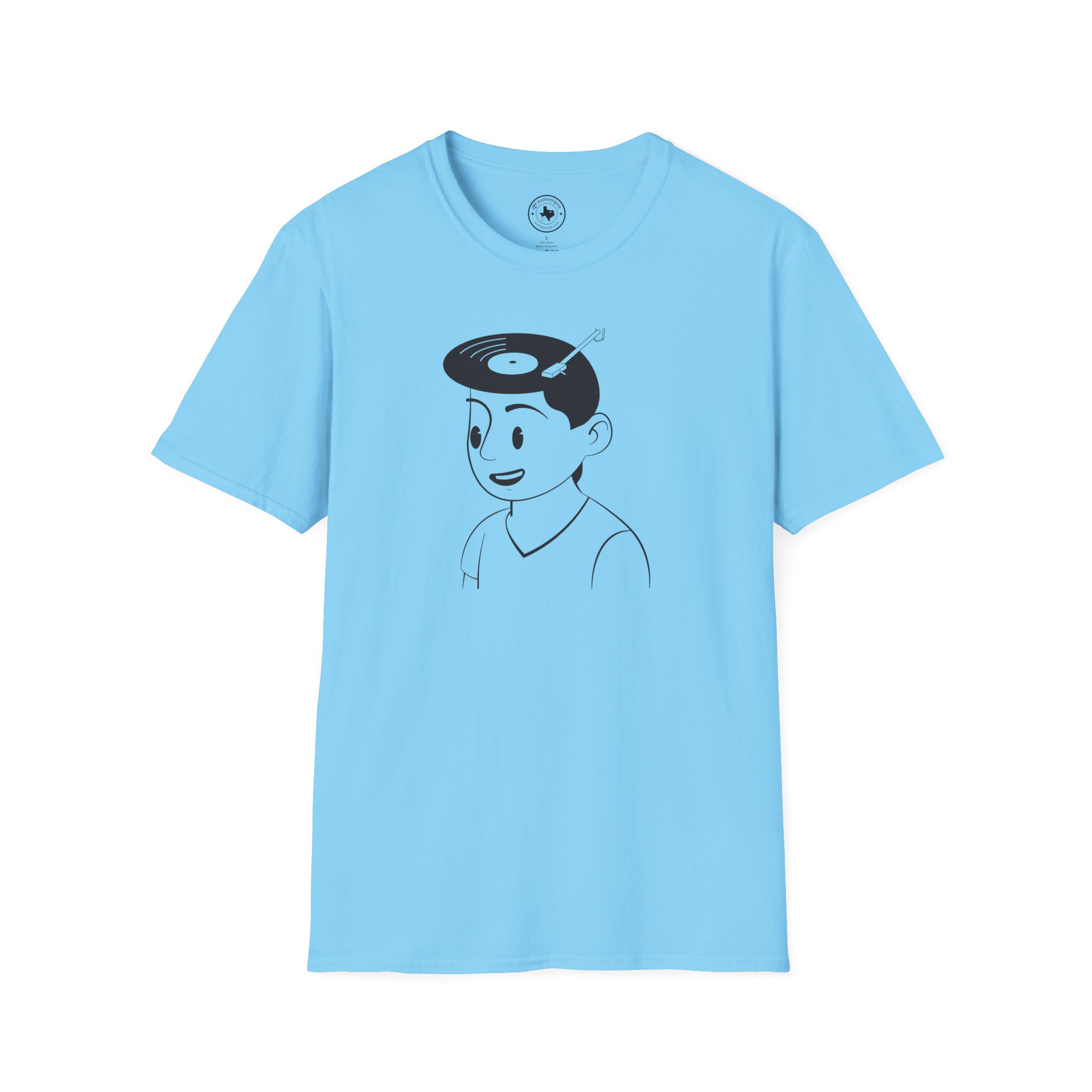 Retro Vinyl Head Illustration T-Shirt - Image 97