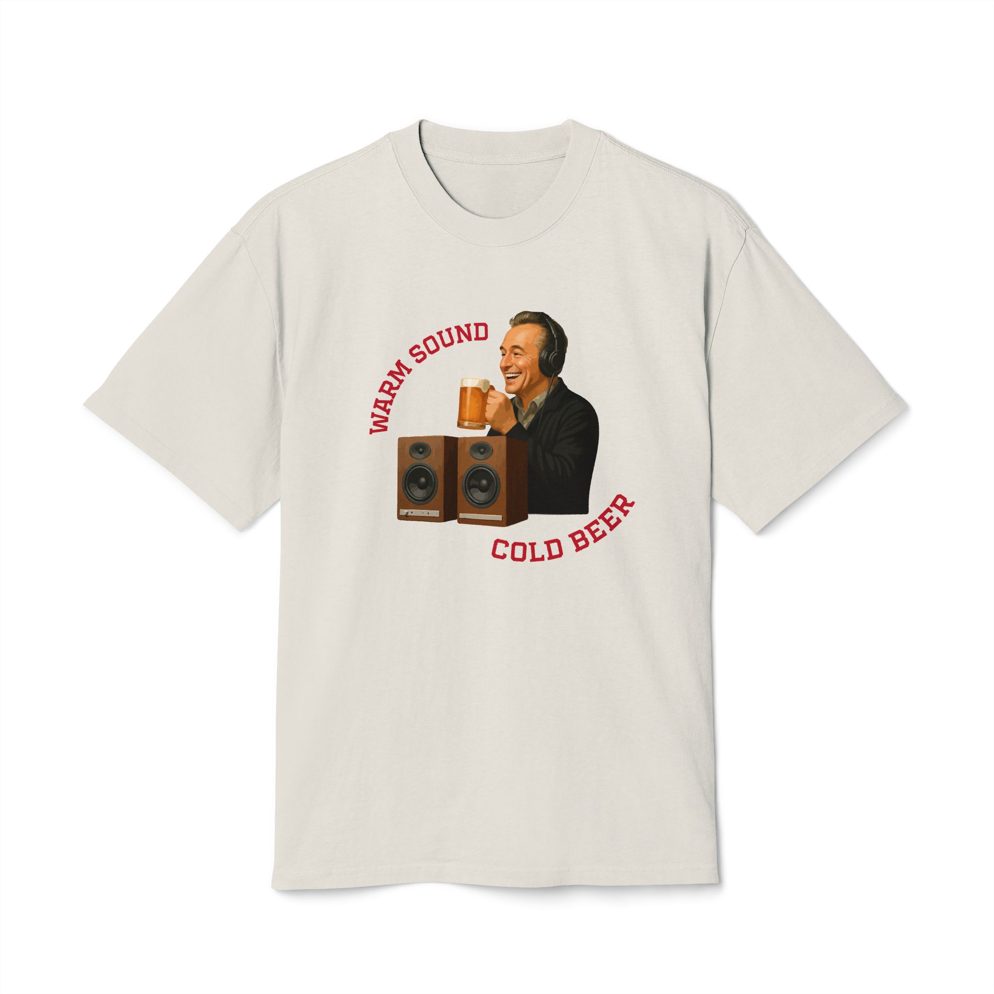 Retro Vibe Unisex Faded Tee - "Warm Sound, Cold Beer" Graphic - Image 5