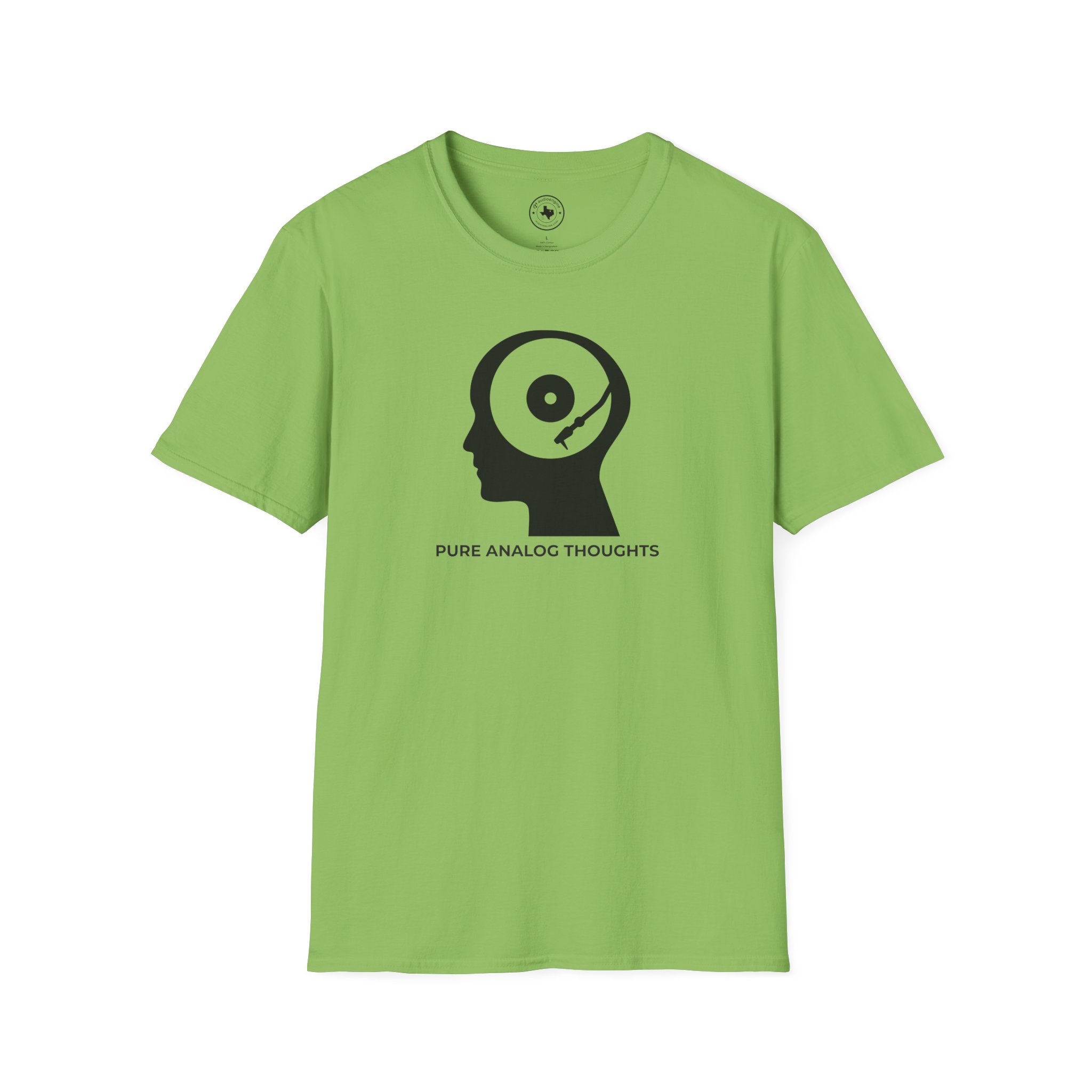 Analog Thoughts T-Shirt — 'Pure Analog Thoughts' Record Head Graphic Tee - Image 73