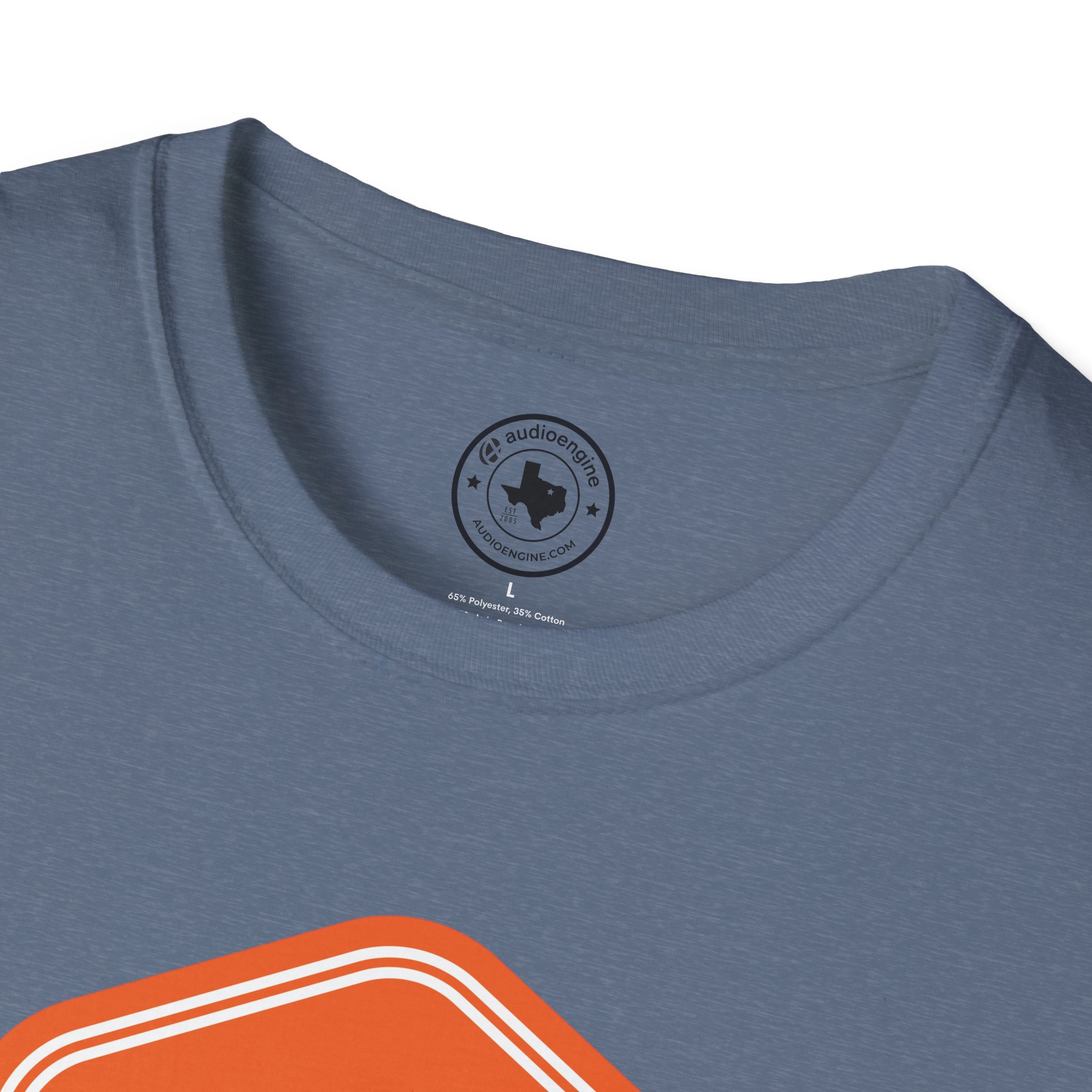 Orange Bass Guitar Badge T-Shirt — Retro Musician Tee for Bass Players - Image 75