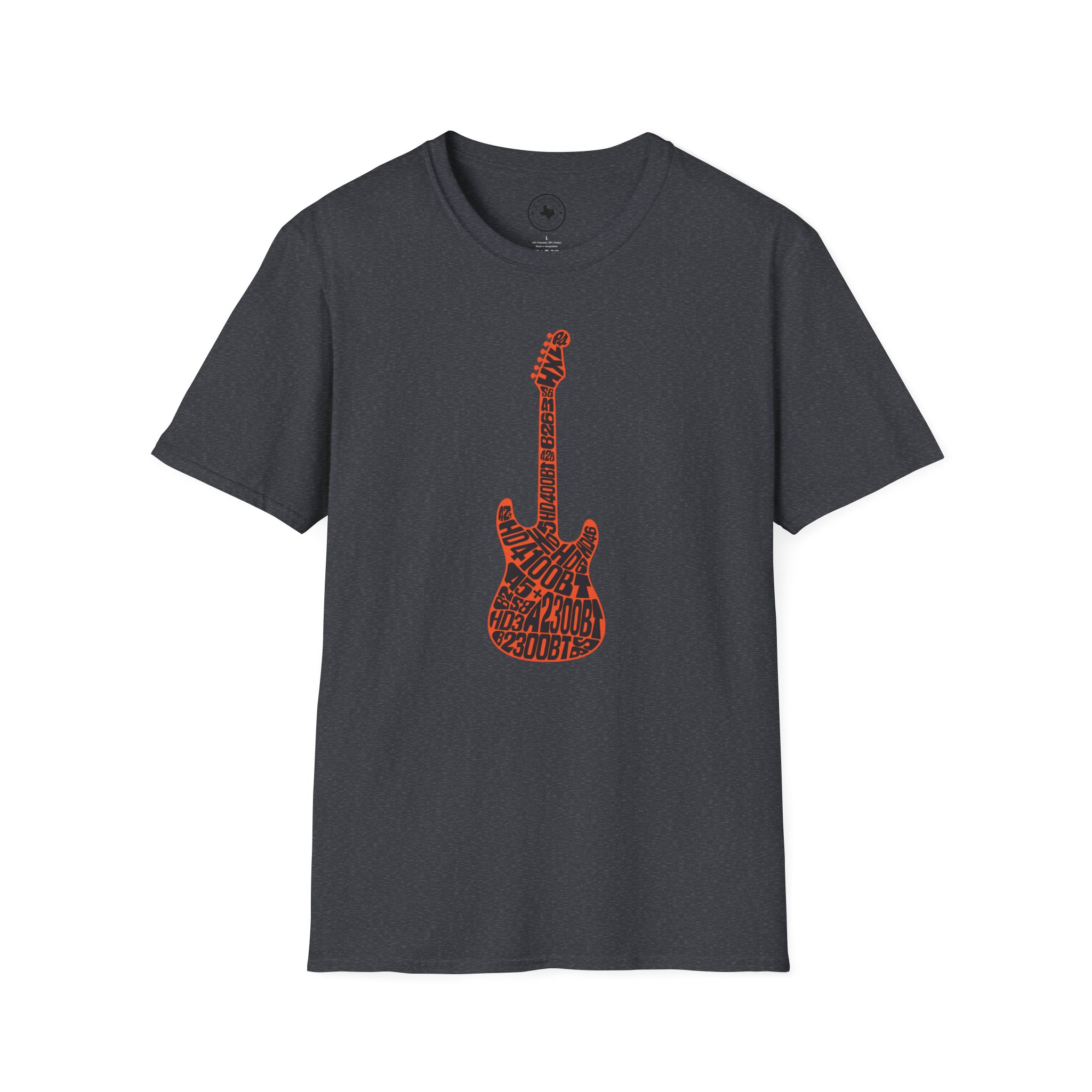 Electric Guitar Graphic T-Shirt — Red Psychedelic Music Tee - Image 109