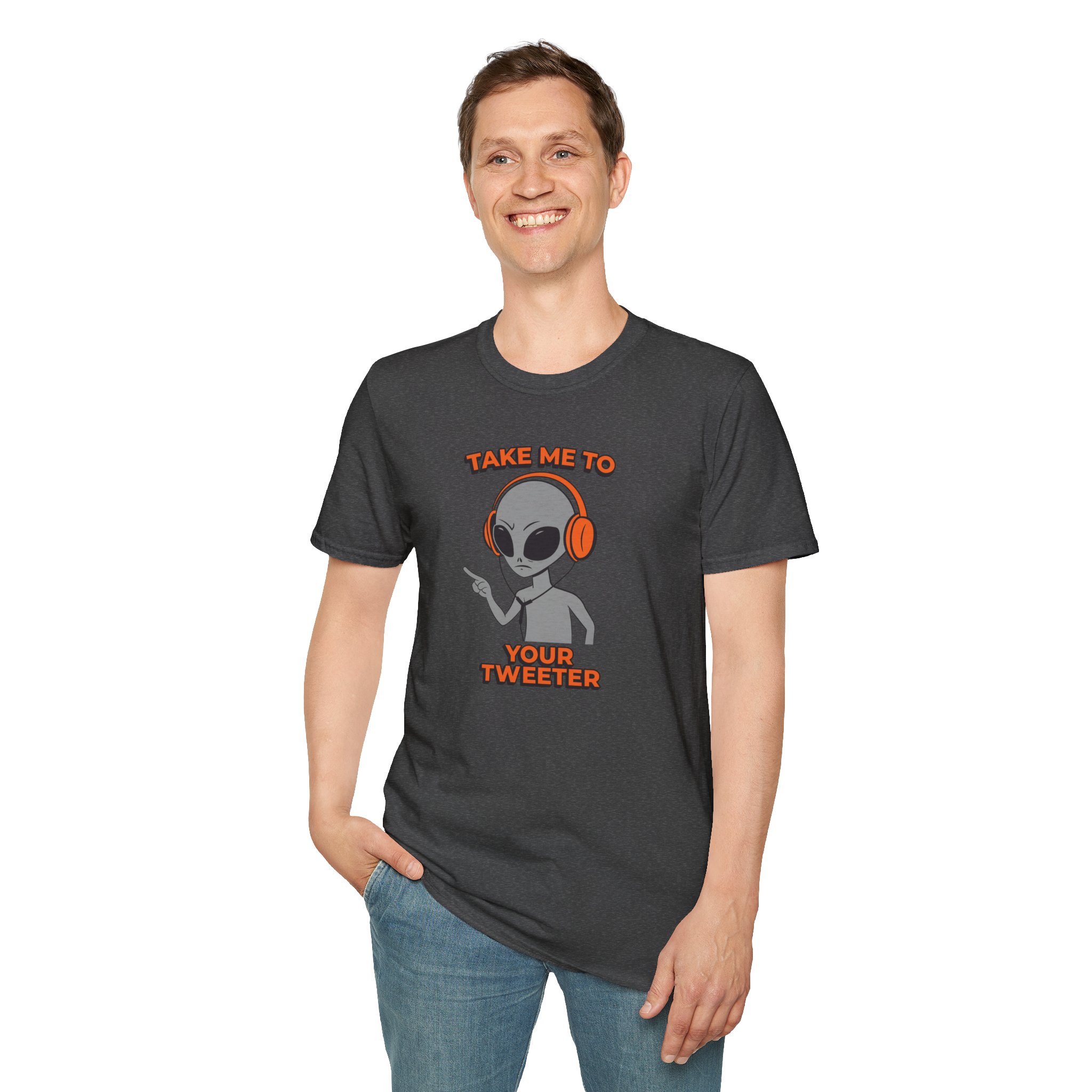 Alien DJ T-Shirt — "Take Me To Your Tweeter" Graphic Tee - Image 1