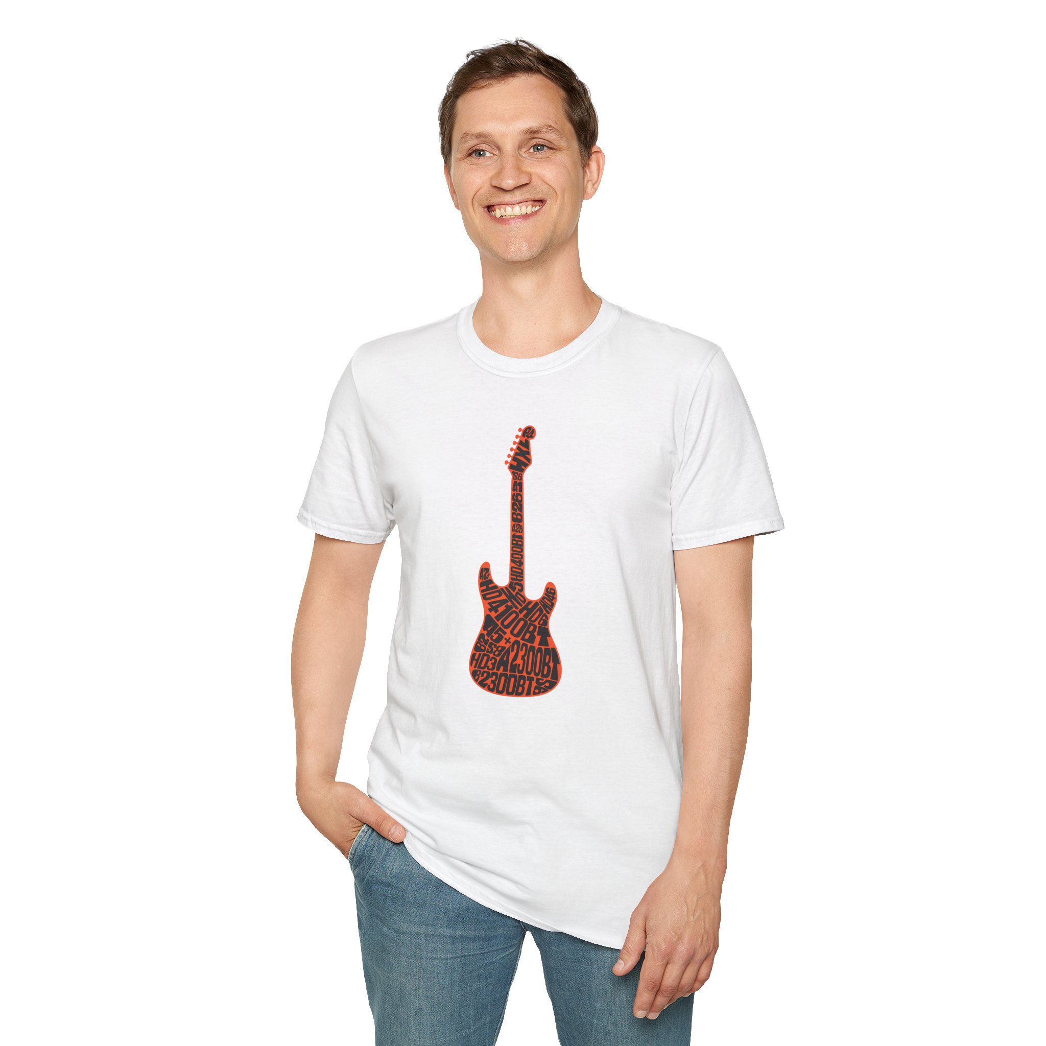 Electric Guitar Graphic T-Shirt — Red Psychedelic Music Tee - Image 15