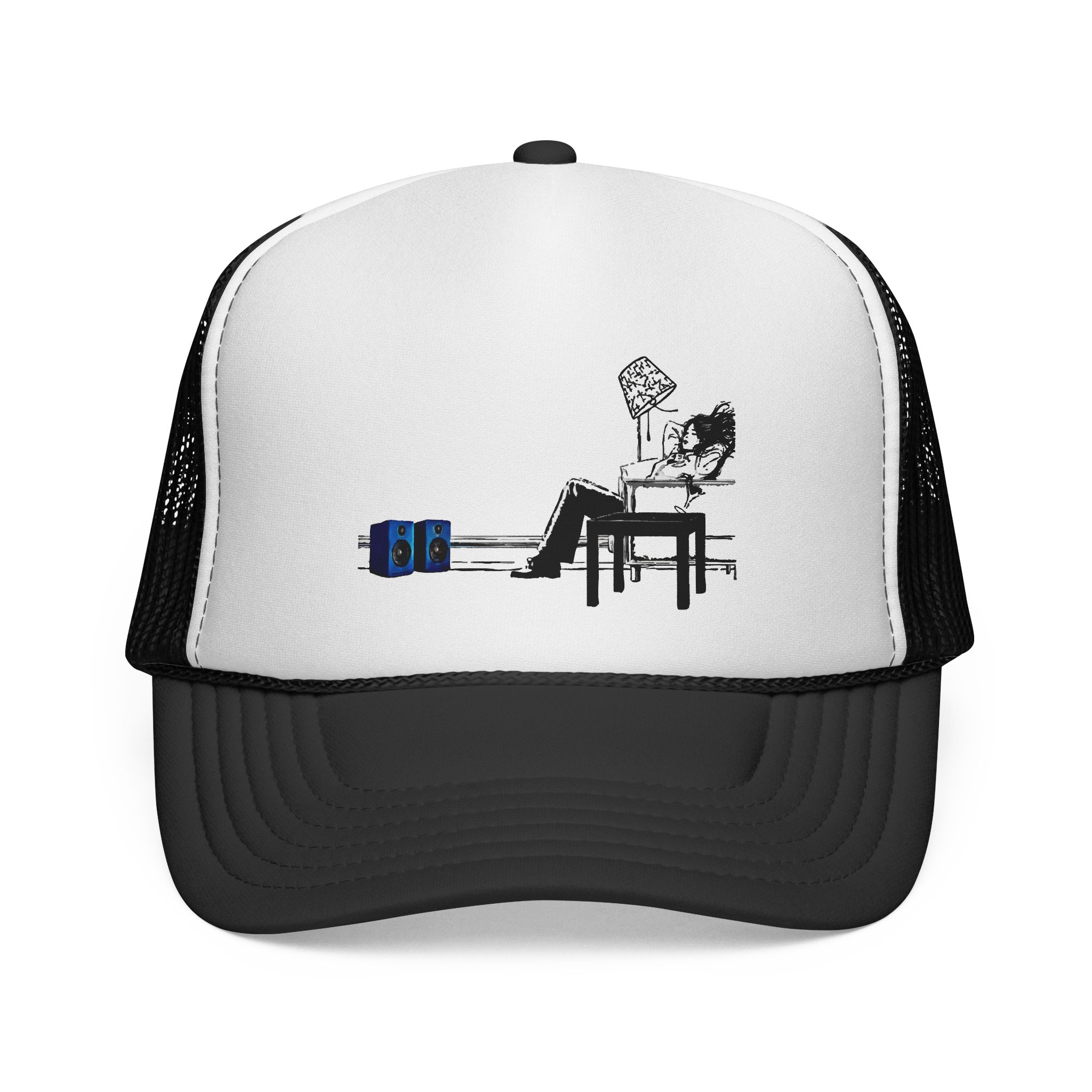 Gym Lover Trucker Cap with Workout Design - Image 1